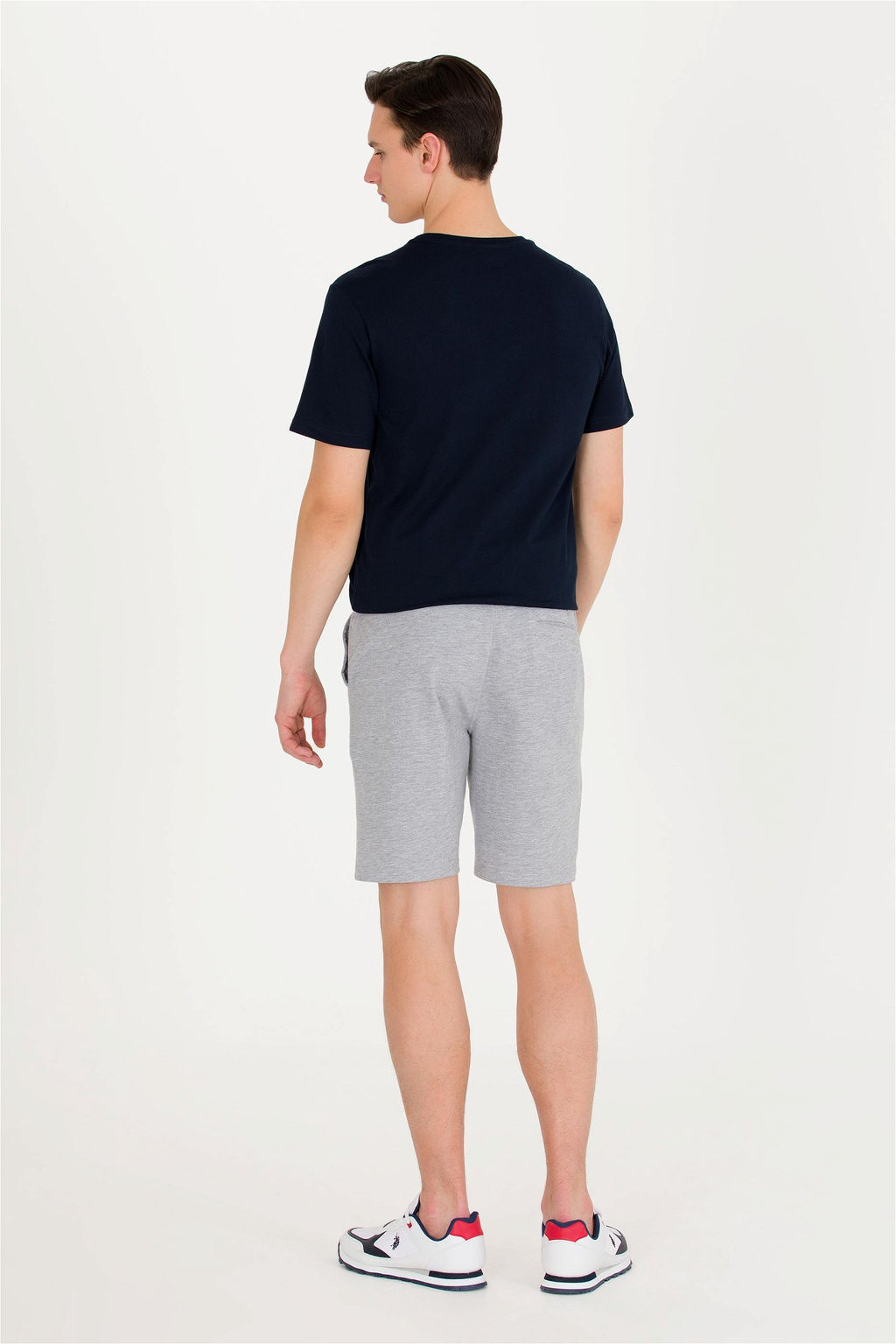 Мужские серые меланжевые вязаные шорты - U.s. polo assn фото 11