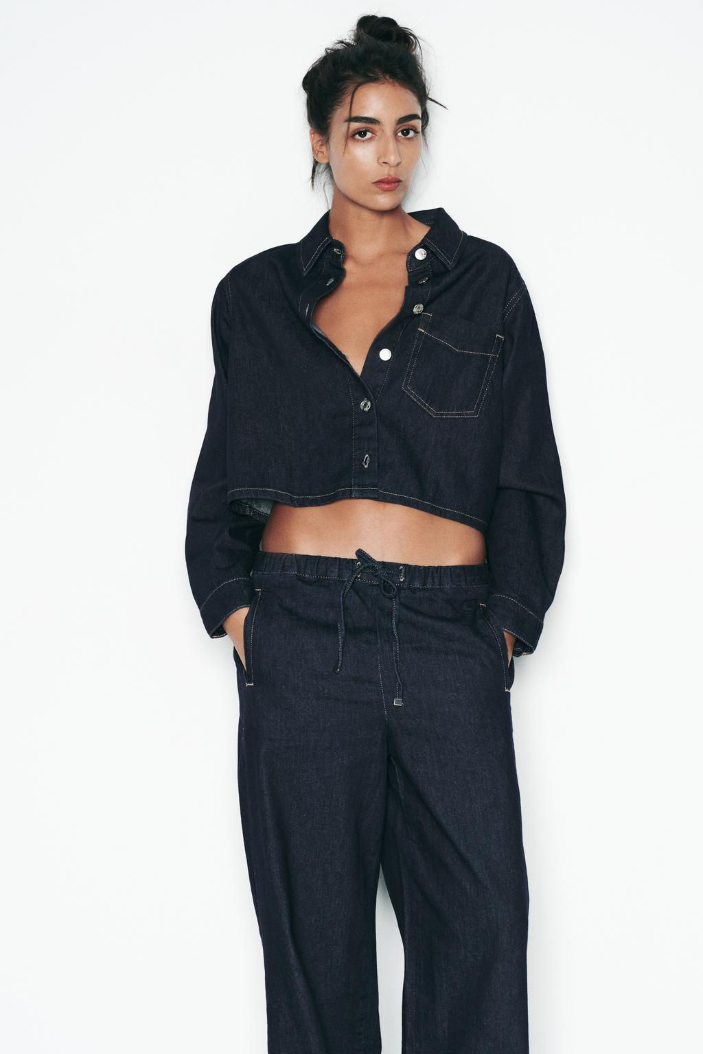 Z1975 HIGH-WAIST WIDE-LEG JOGGER JEANS - Zara фото 30