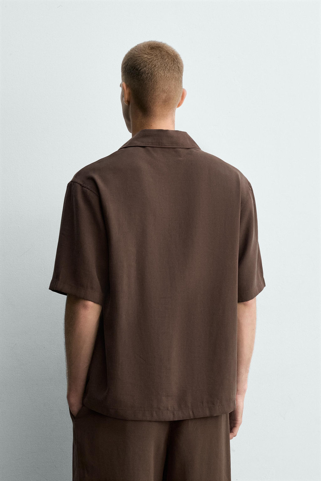 CAMISA POLO FLUIDO RELAXED FIT / Negro - Zara фото 3