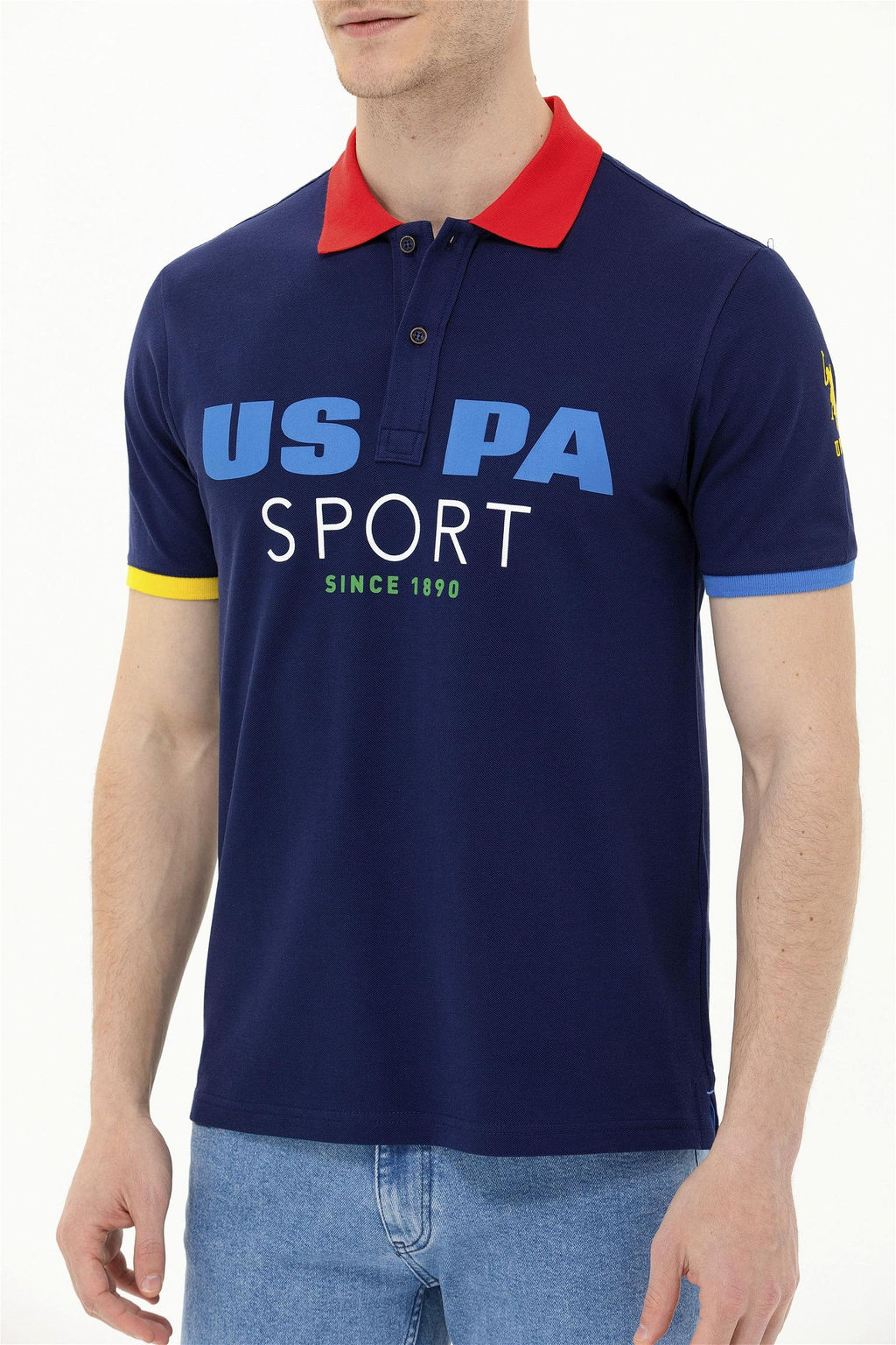 Мужская темно-синяя футболка с воротником-поло - U.s. polo assn фото 14