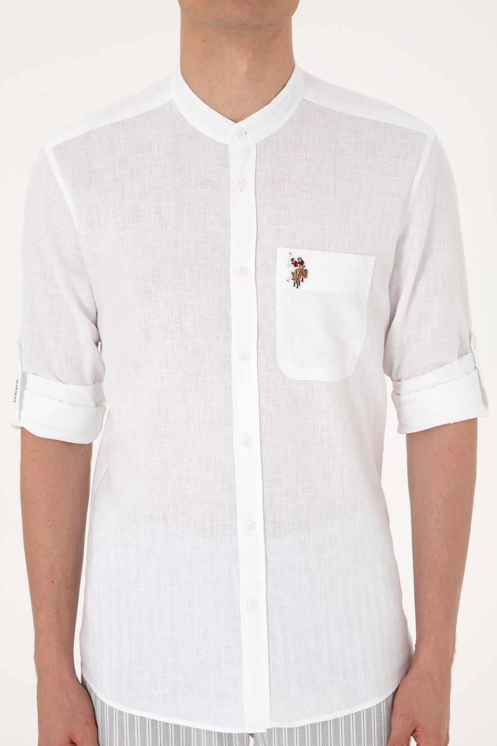 Erkek Beyaz Uzun Kollu G_mlek Sepette S_rpriz _ndirim - U.s. polo assn фото 6