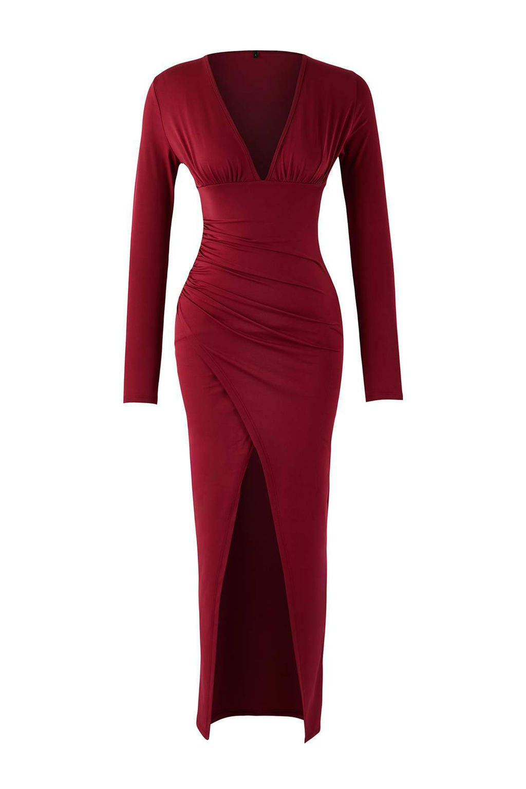 Bordo Vucuda Oturan Orme S?k Maxi Abiye Gece Mezuniyet Elbisesi TPRAW26AE00015