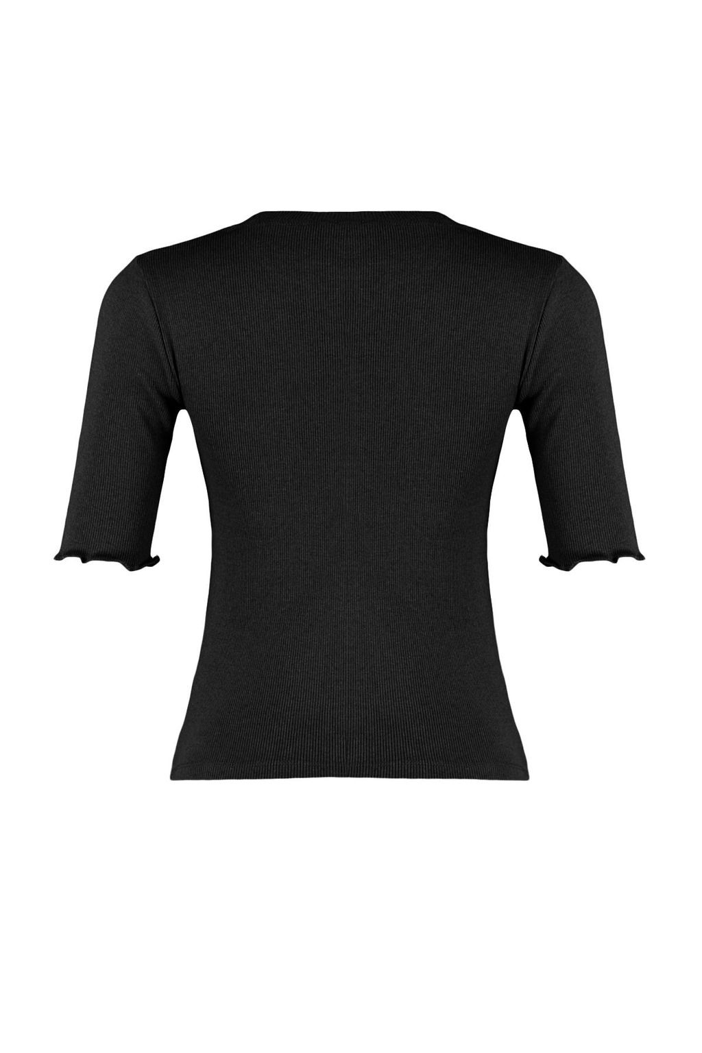 Siyah Fitted/Vucuda Oturan Fitilli Esnek Orme Bluz TWOSS23BZ00025