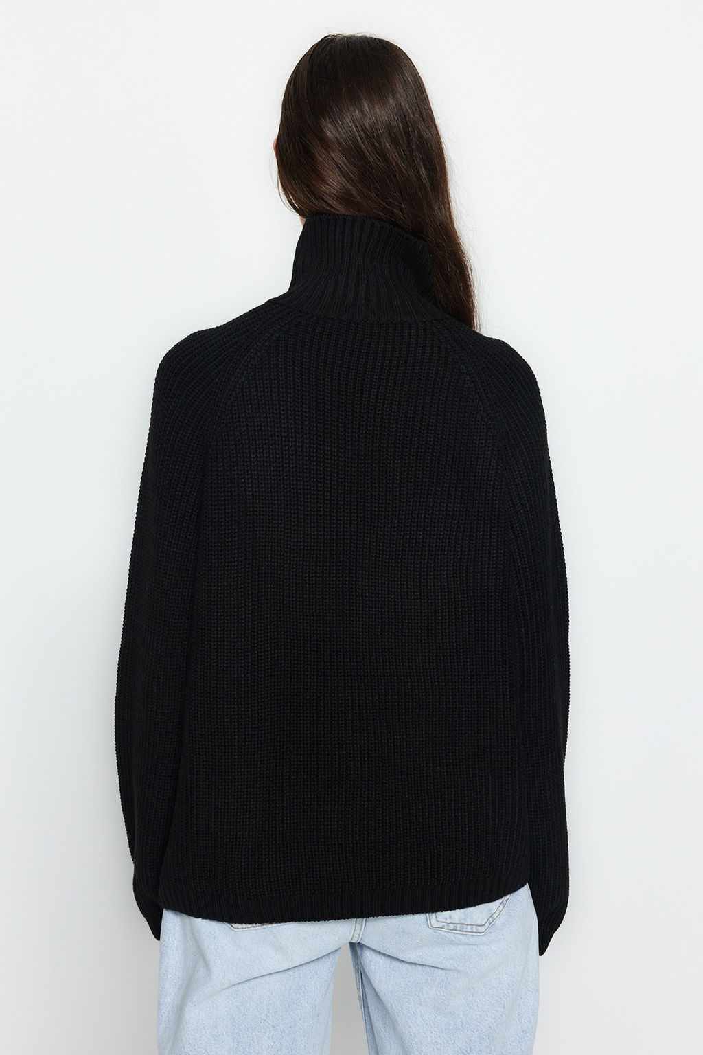 Siyah Fermuar Detayl? Triko Kazak TWOAW24KZ00145 - Trendyolmilla фото 5