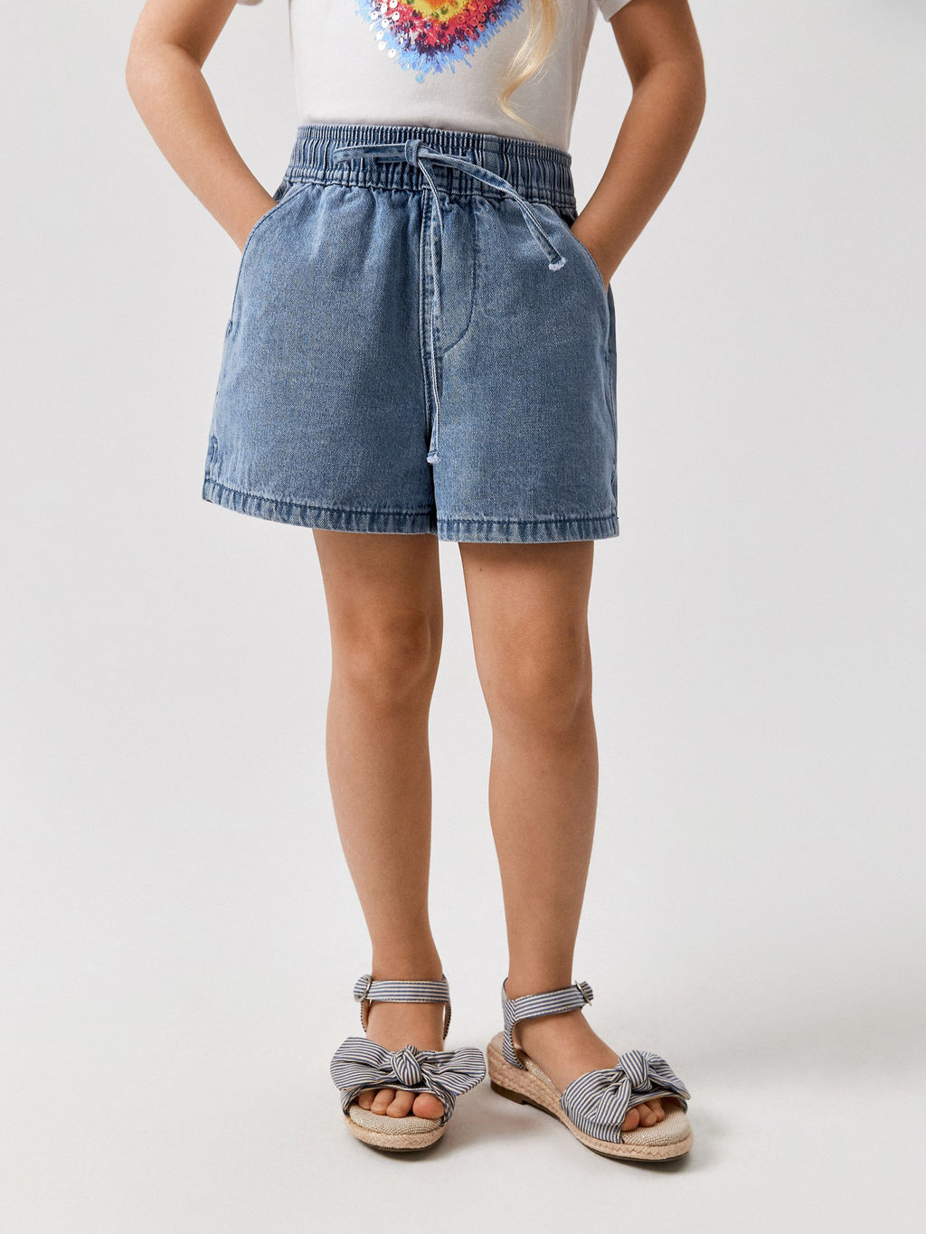 ACOOLA / Шорты джинсовые детские для девочек Meleis синий  фото 5