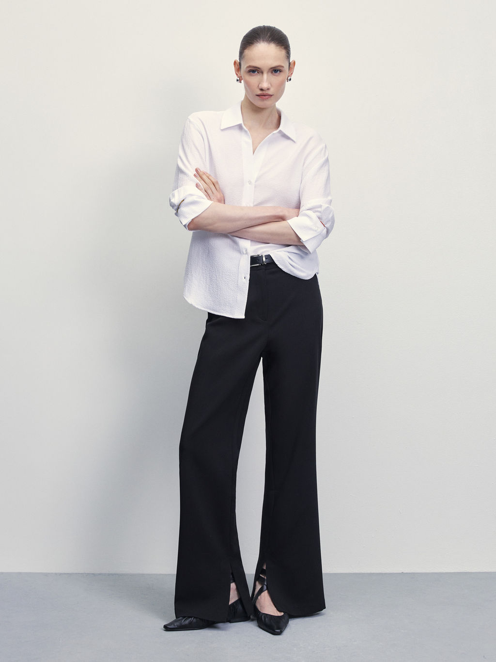 Блузка из жатой ткани с рукавом 3// Zarina фото 2