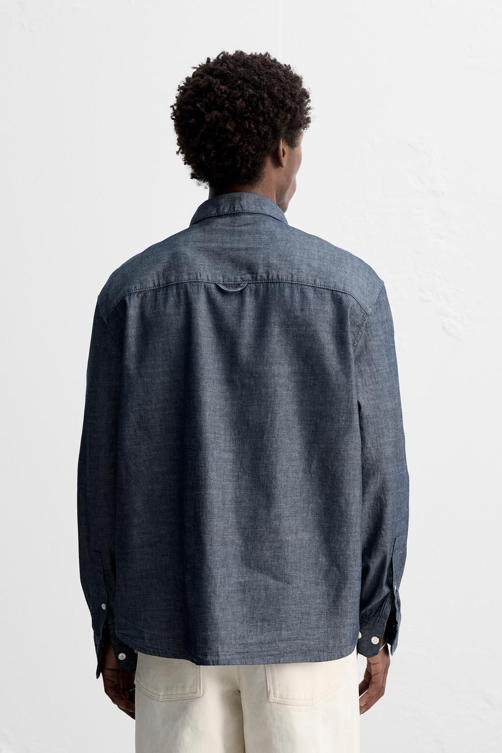 TEXTURED CHAMBRAY SHIRT - Zara фото 3