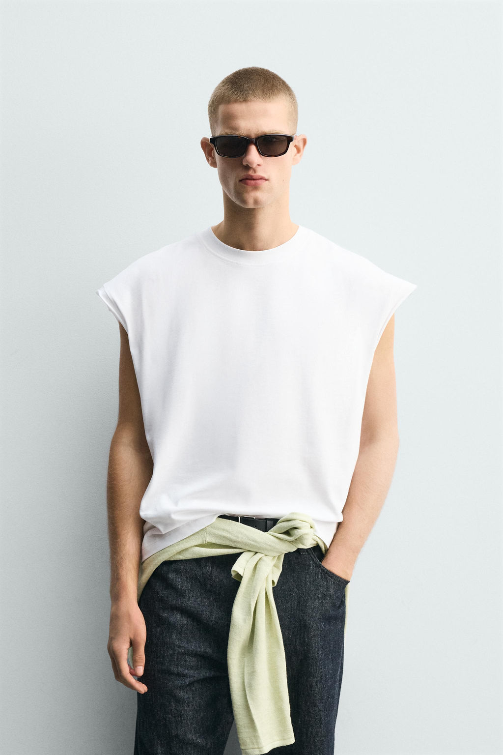 CAMISETA TANK RELAXED FIT TEXTO / Blanco