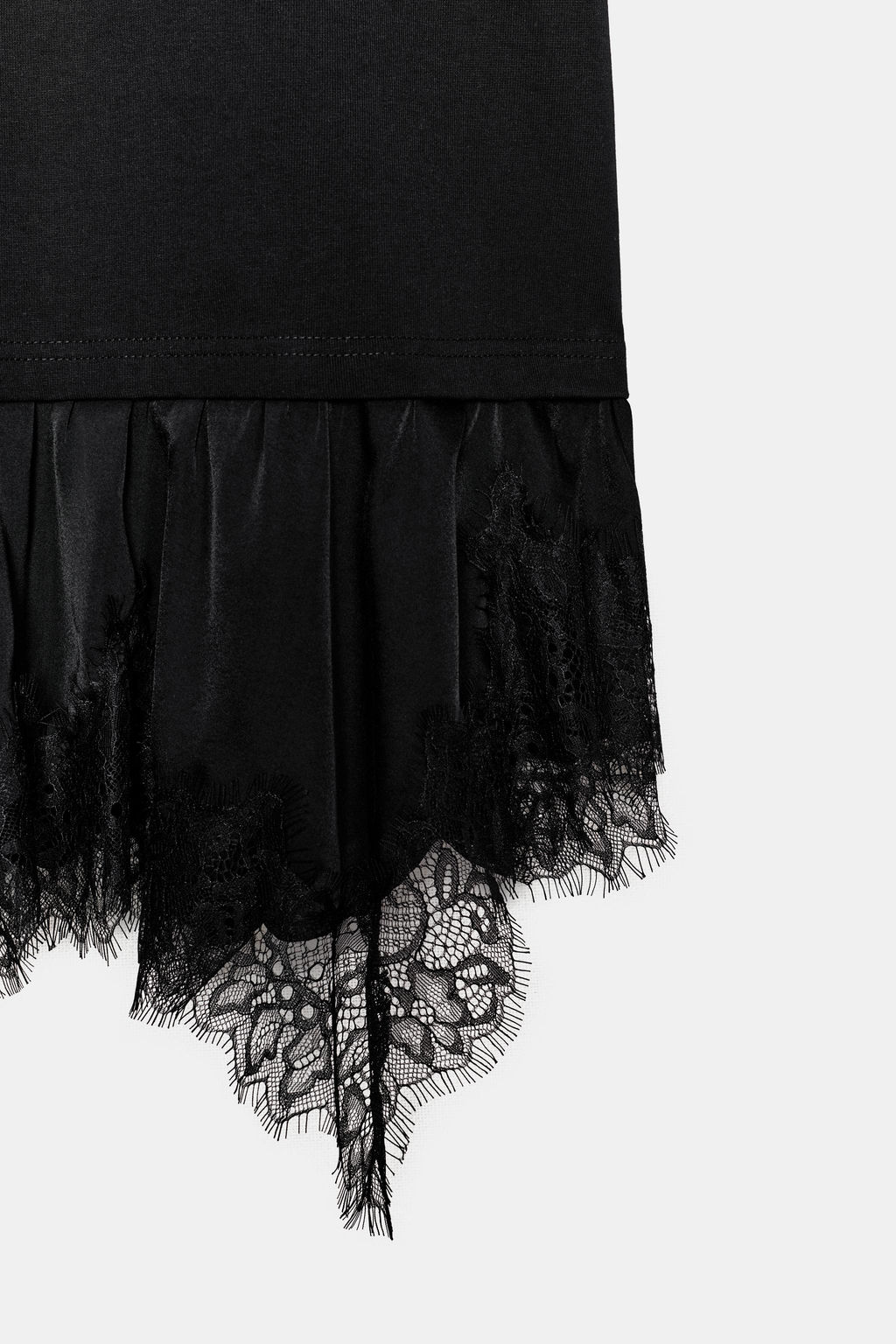 CAMISETA COMBINADA ENCAJE / Negro - Zara фото 7