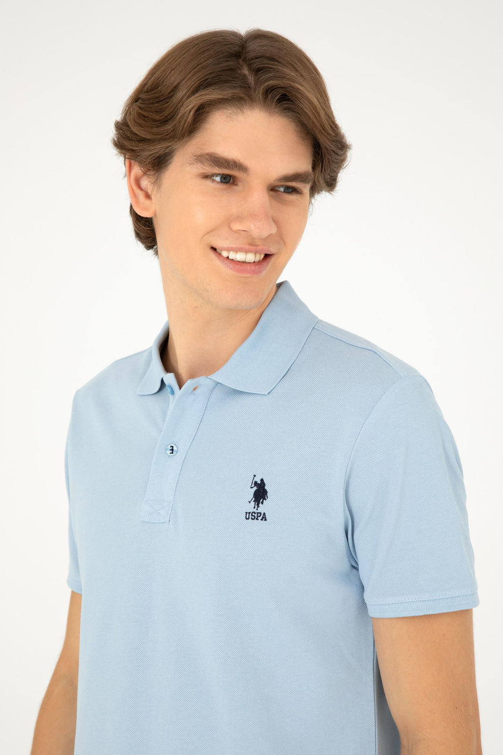 Мужская голубая базовая футболка - U.s. polo assn фото 2