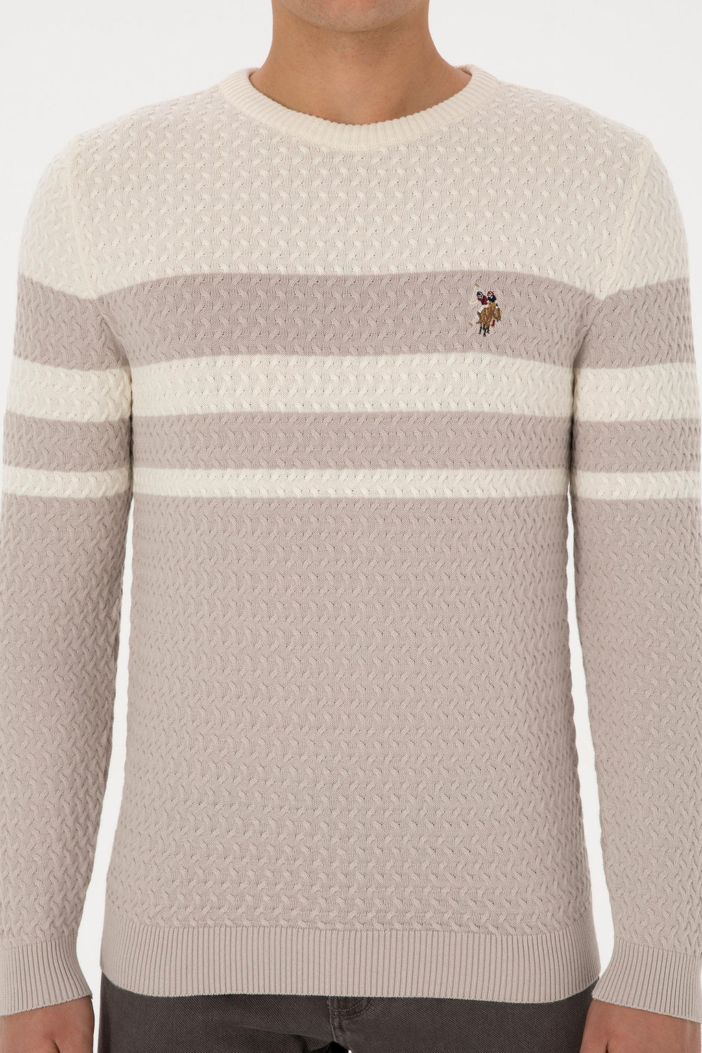 Erkek Slim Fit Bisiklet Yaka Ta_ Kazak - U.s. polo assn фото 6