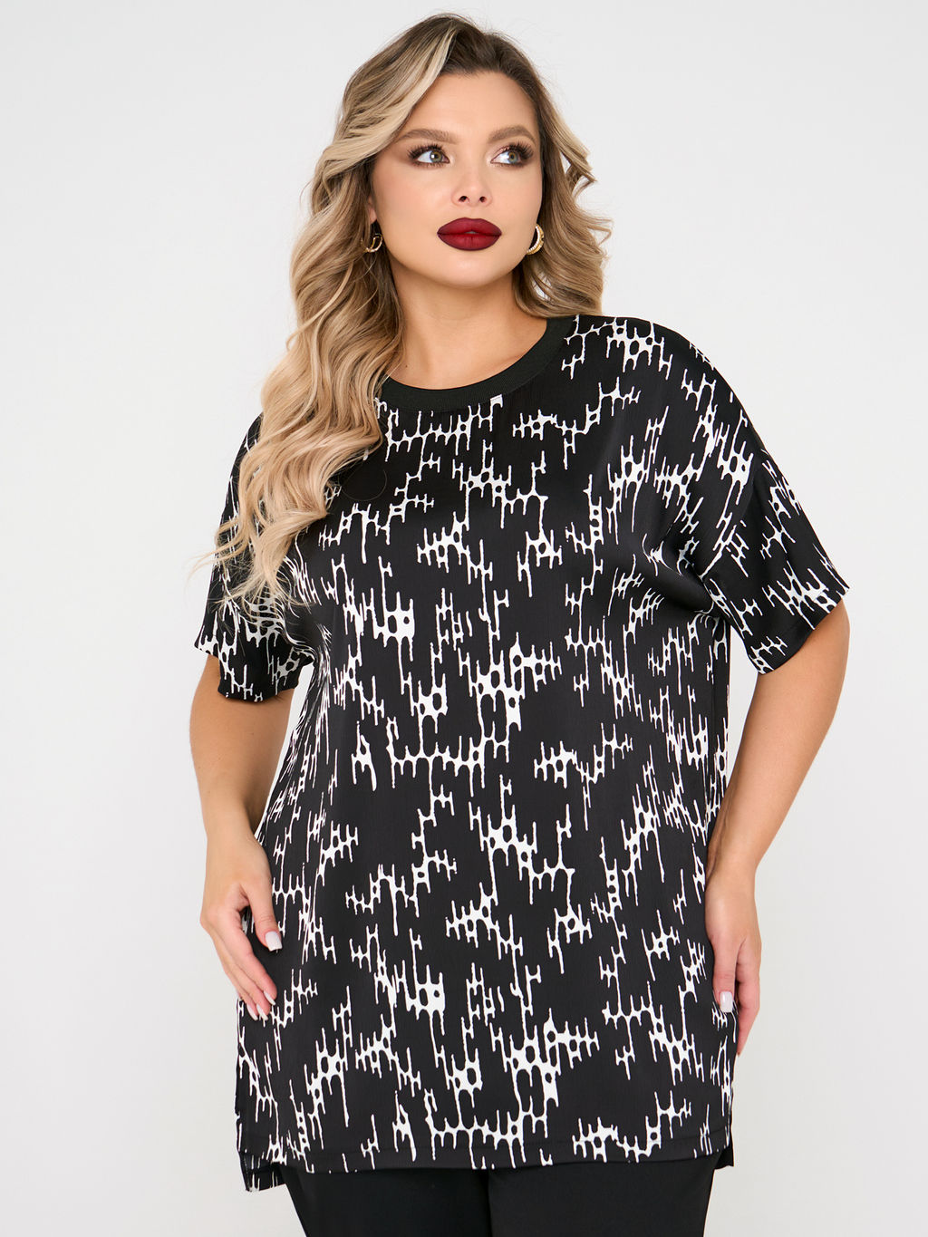 Блузка 0087-29 черный матовый