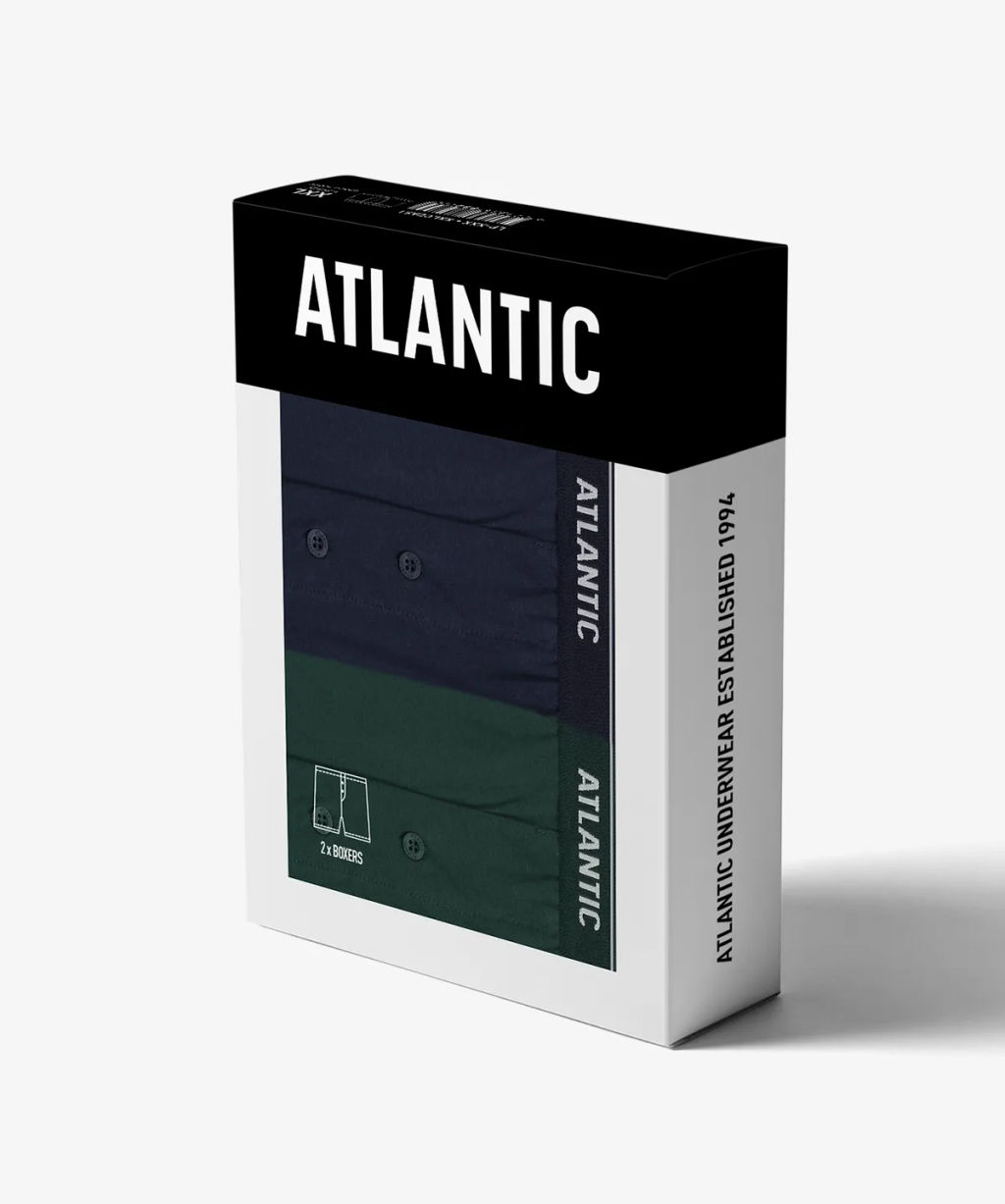 ATLANTIC 2RMX-001 Трусы боксеры - набор 2 шт. темно-синий + зеленый  фото 4