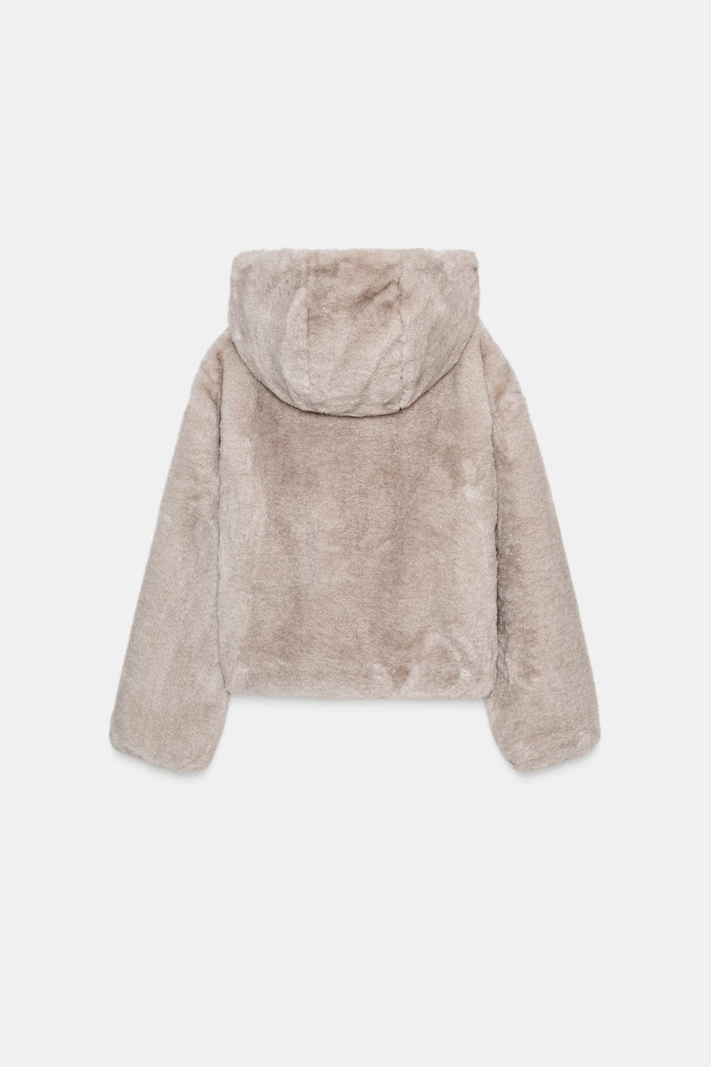 SHORT FAUX FUR HOODED COAT