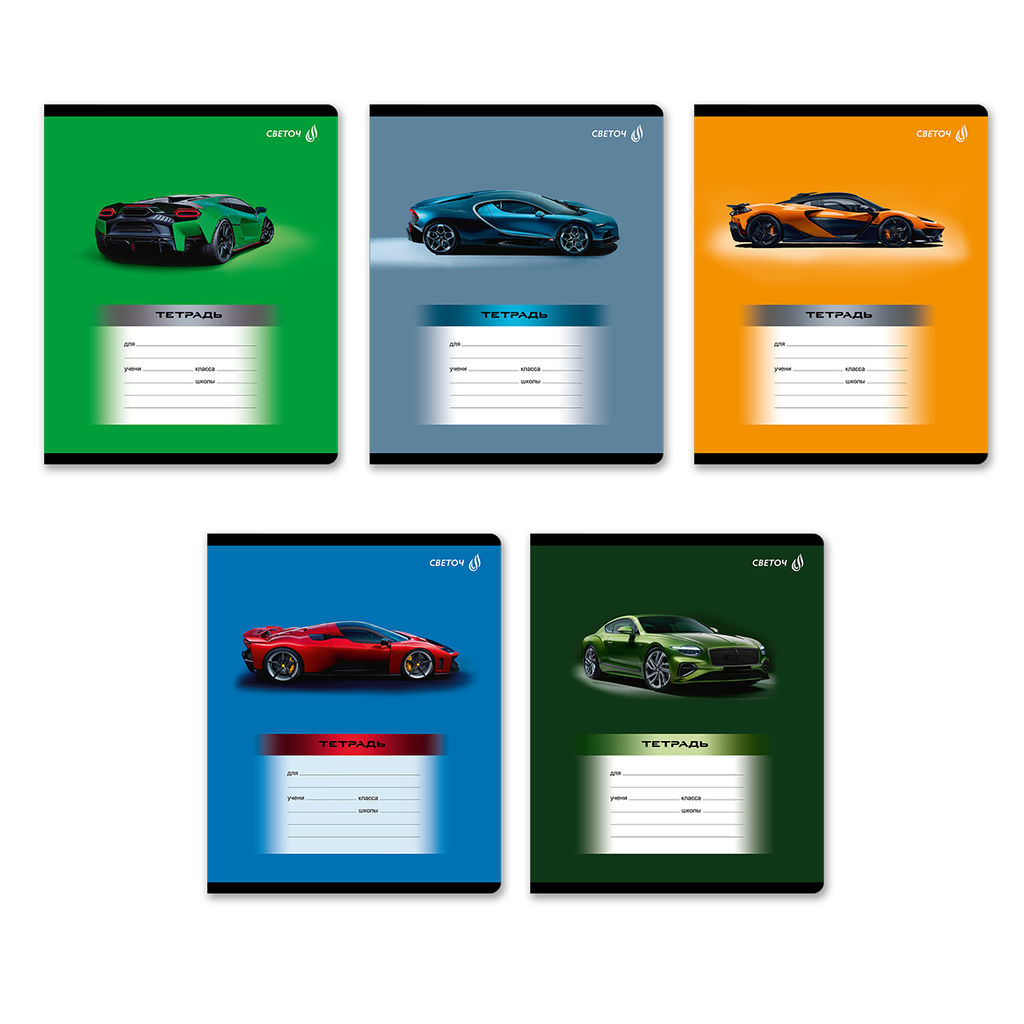 Светоч Т189 Тетрадь ученическая школьная, выборочный лак, A5 24 л. на скобе 65 г/кв.м , белизна 100 % 15 шт. линия 01461 Стартуют все