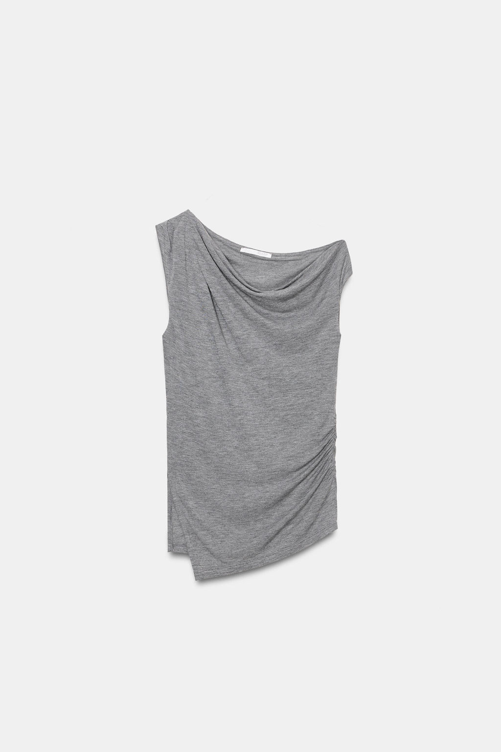 TOP ASIM?TRICO DRAPEADO. / Gris vigor? - Zara фото 4