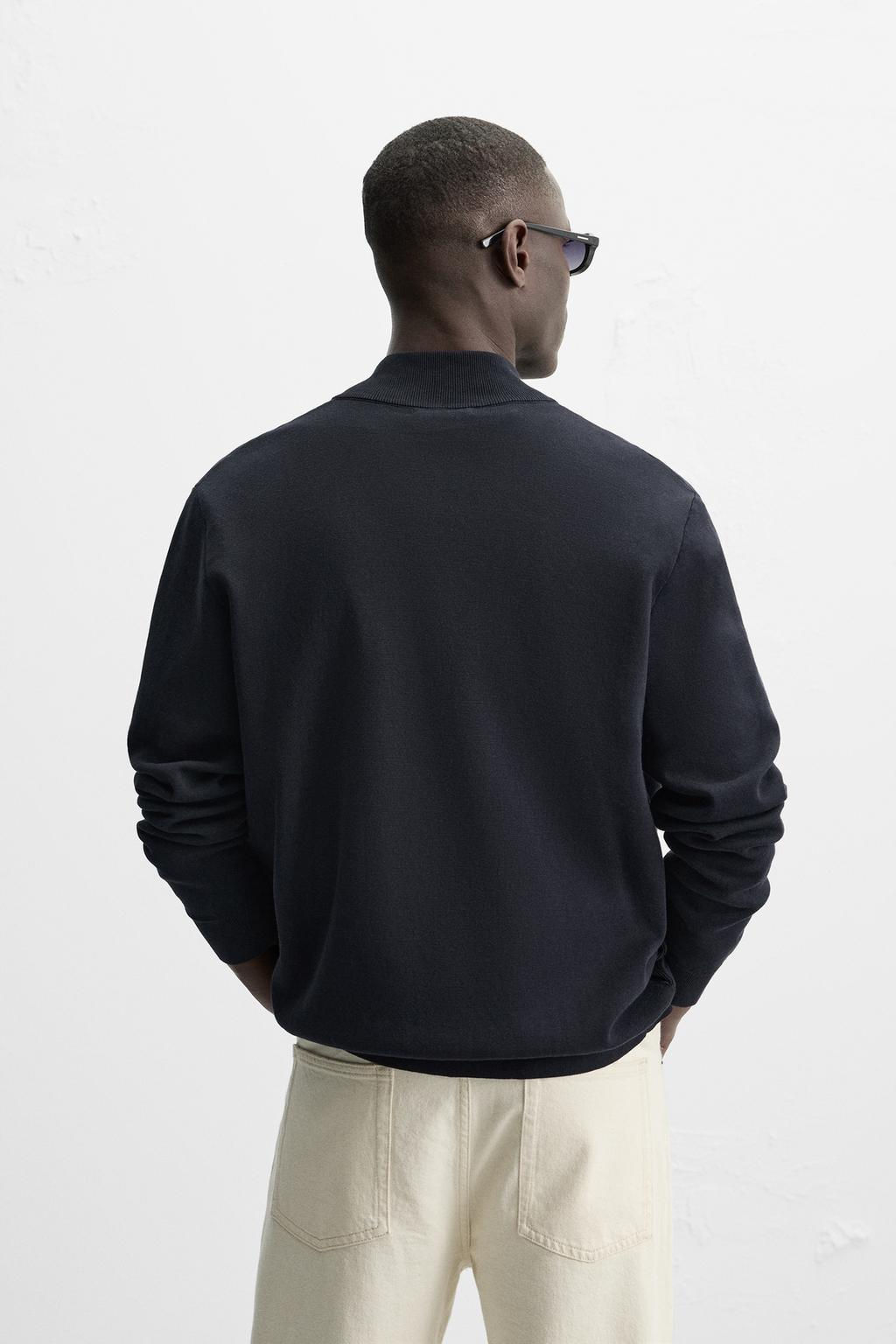 MOCK NECK CARDIGAN WITH ZIP - Zara фото 3