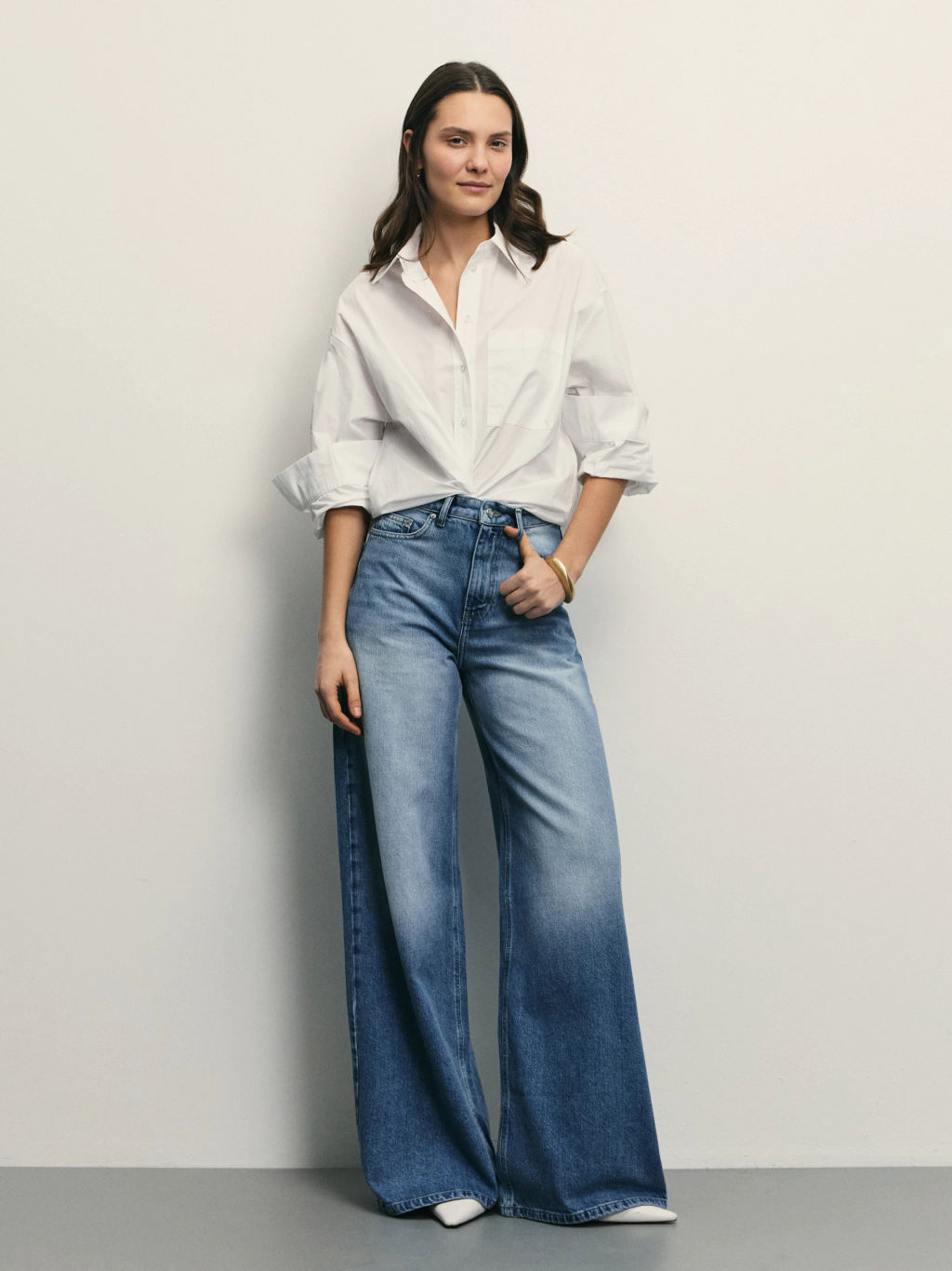 Джинсы ultra wide leg с высокой посадкой / Zarina