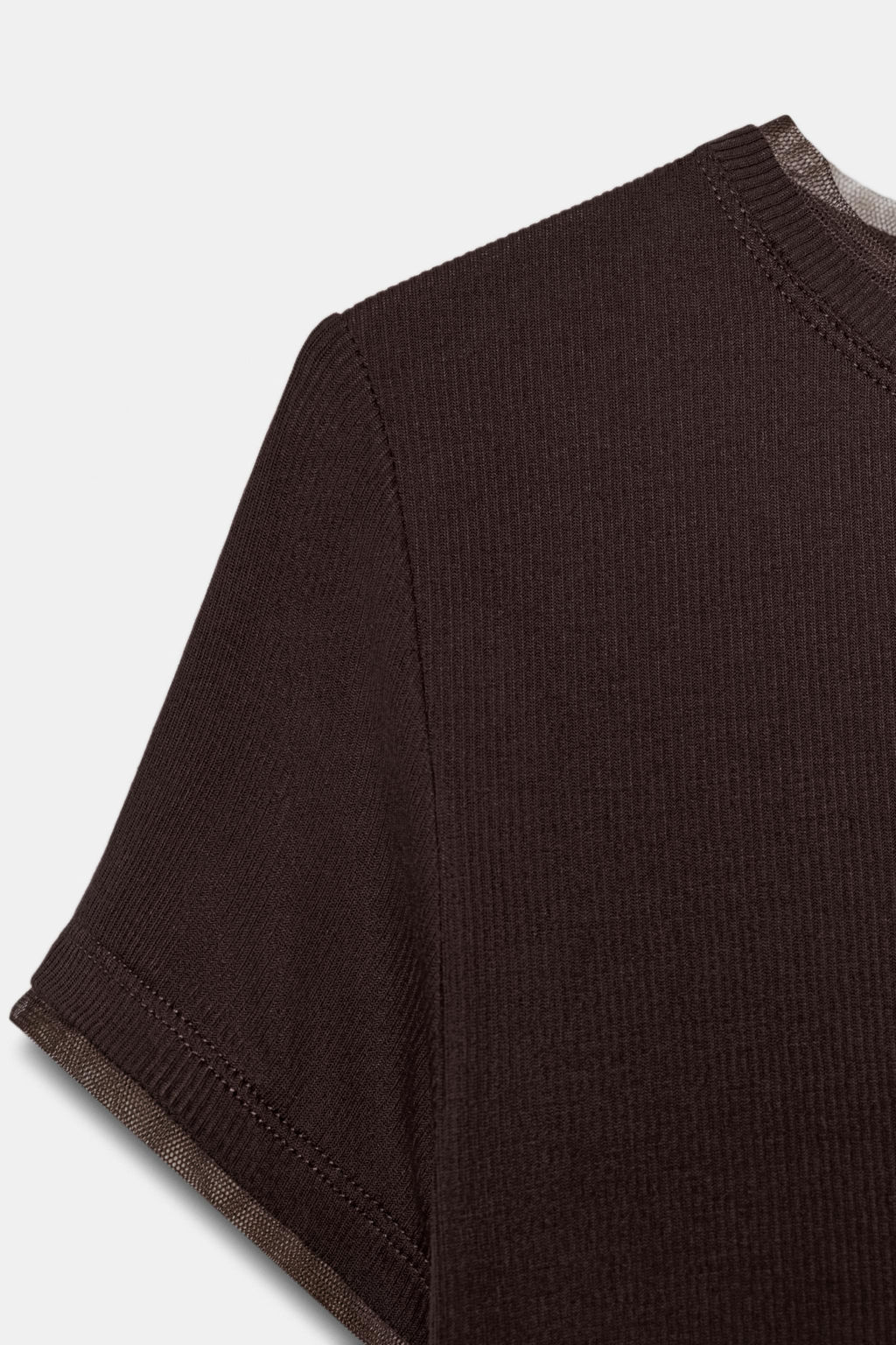 CAMISETA COMBINADA TUL / Marr?n chocolate - Zara фото 7