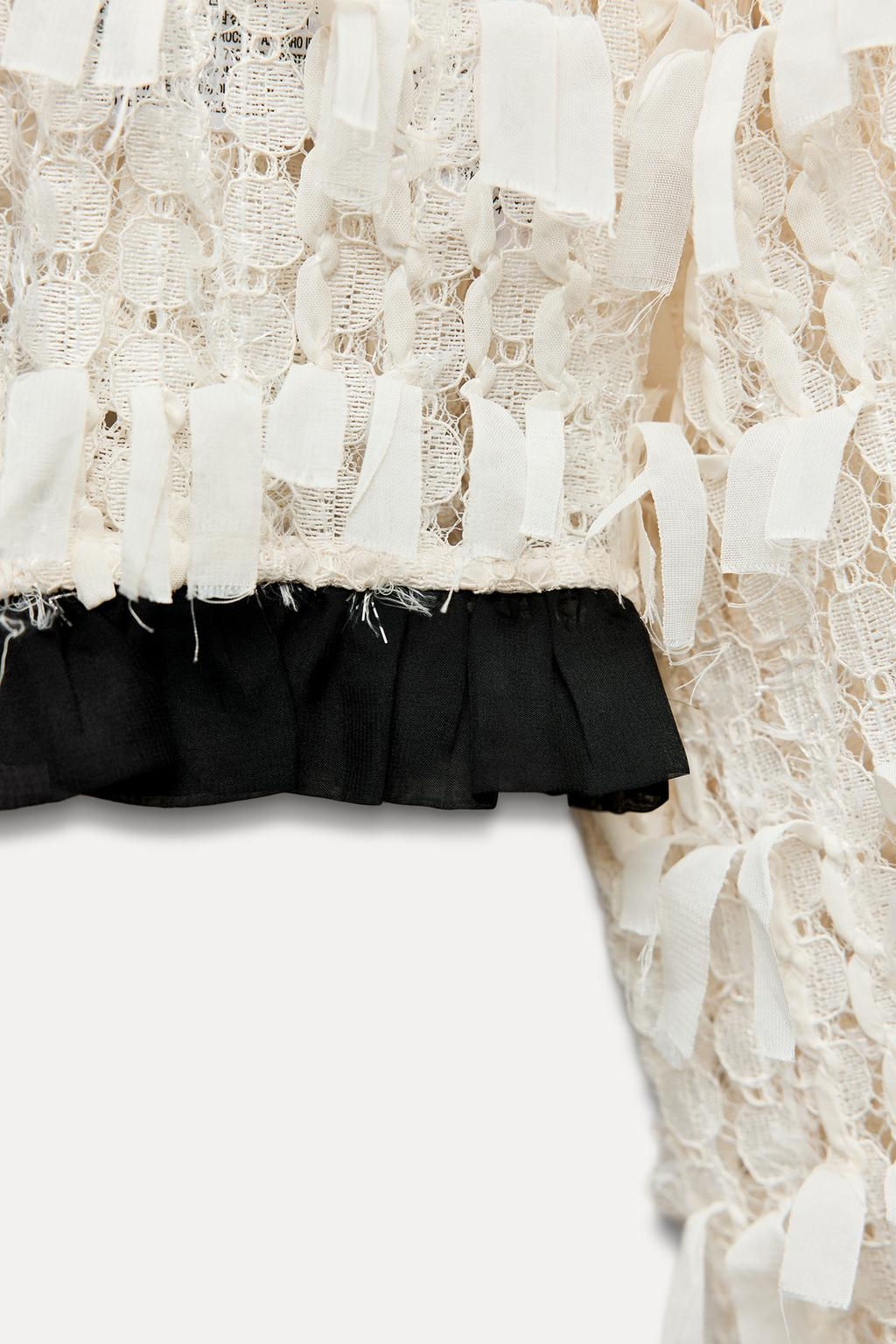 CONTRAST JACKET WITH FRINGING - Zara фото 8