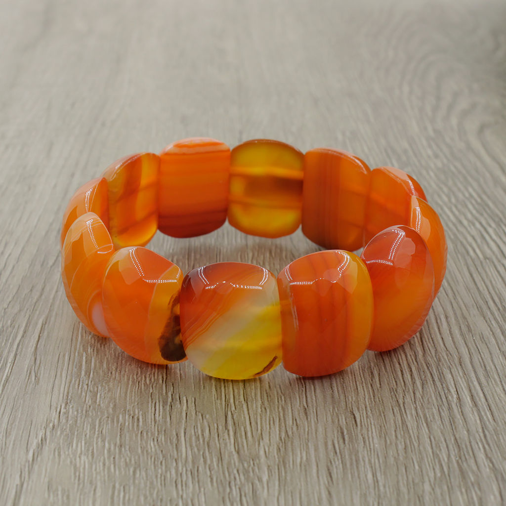 Браслет Лора гранёный агат оранжевый - Agat77 фото 2