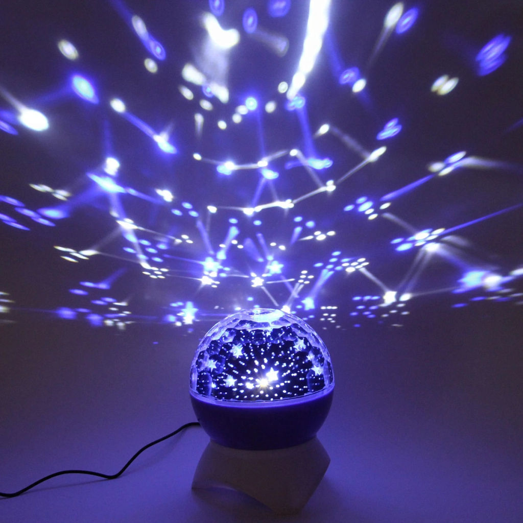 Диско-шар "Double Magic" (в комплекте 2 плафона - диско, звездное небо), Bluetooth, авторежим, USB, в ассортименте (220V)