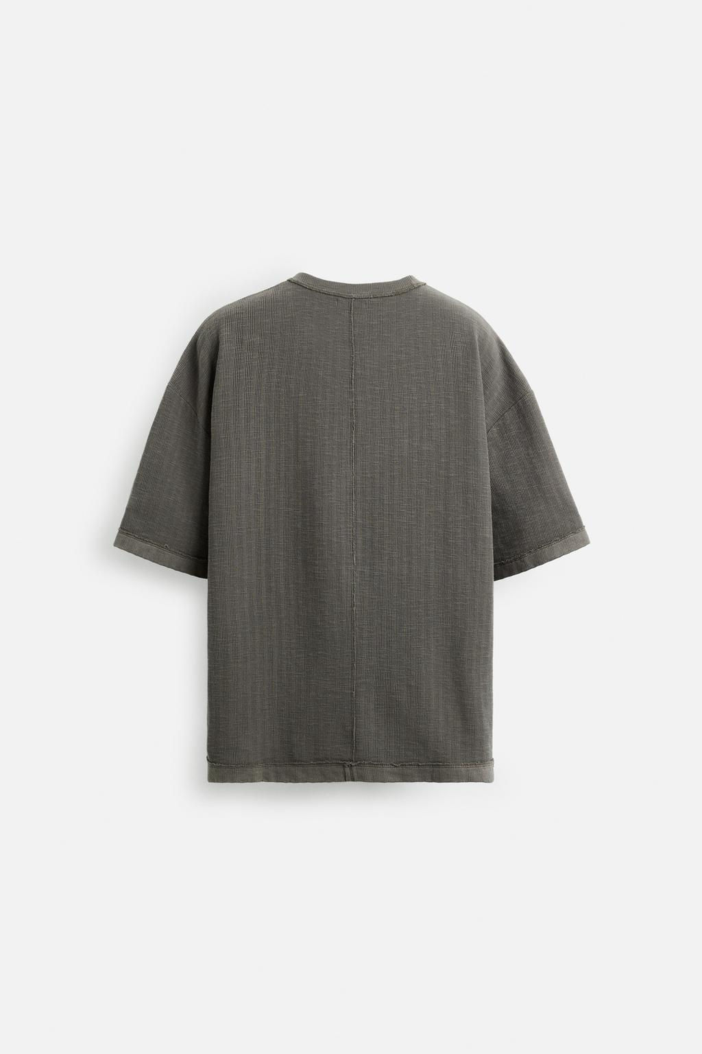 WASHED TEXTURED KNIT T-SHIRT - Zara фото 17