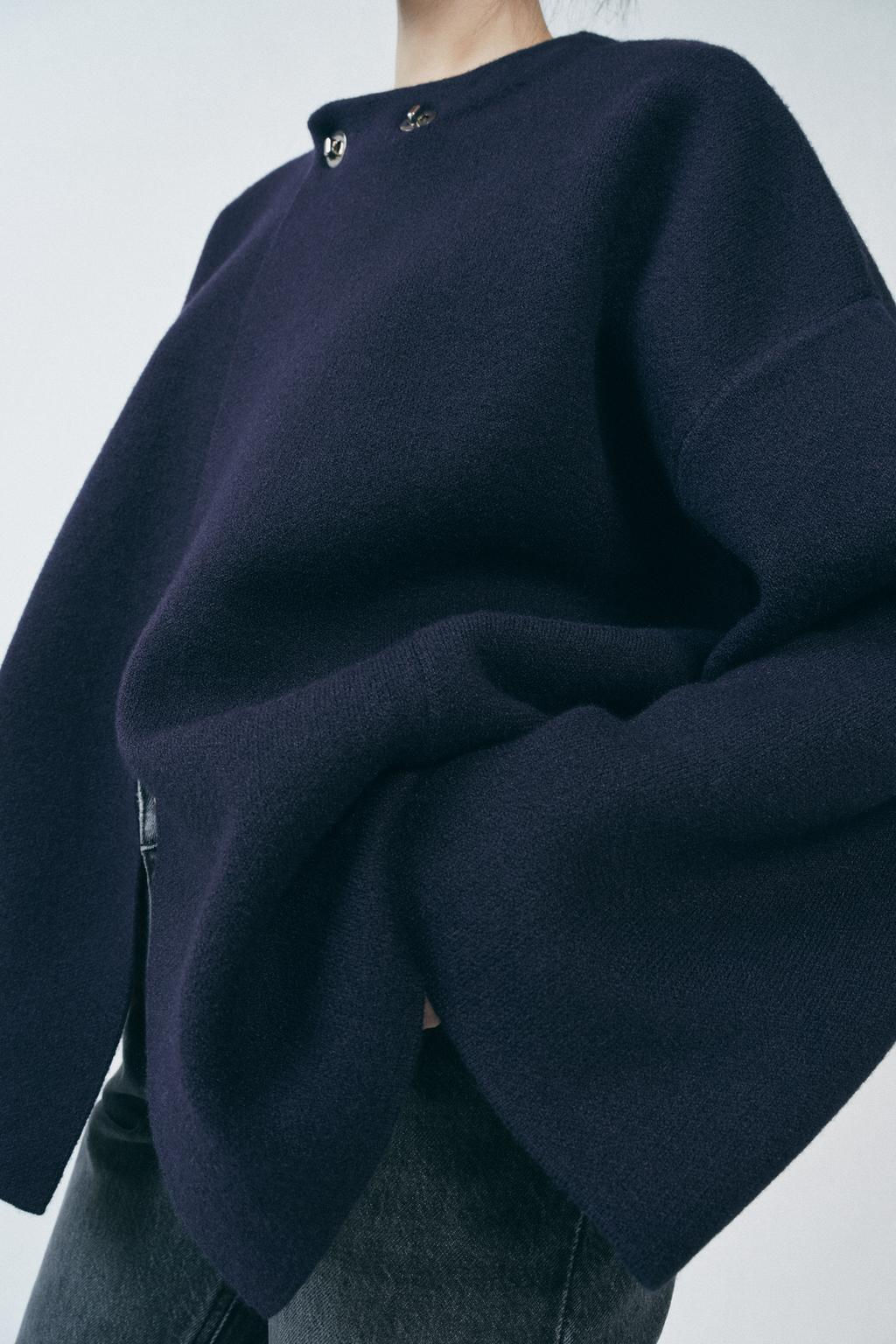 KNIT JACKET WITH METAL FASTENING - Zara фото 11