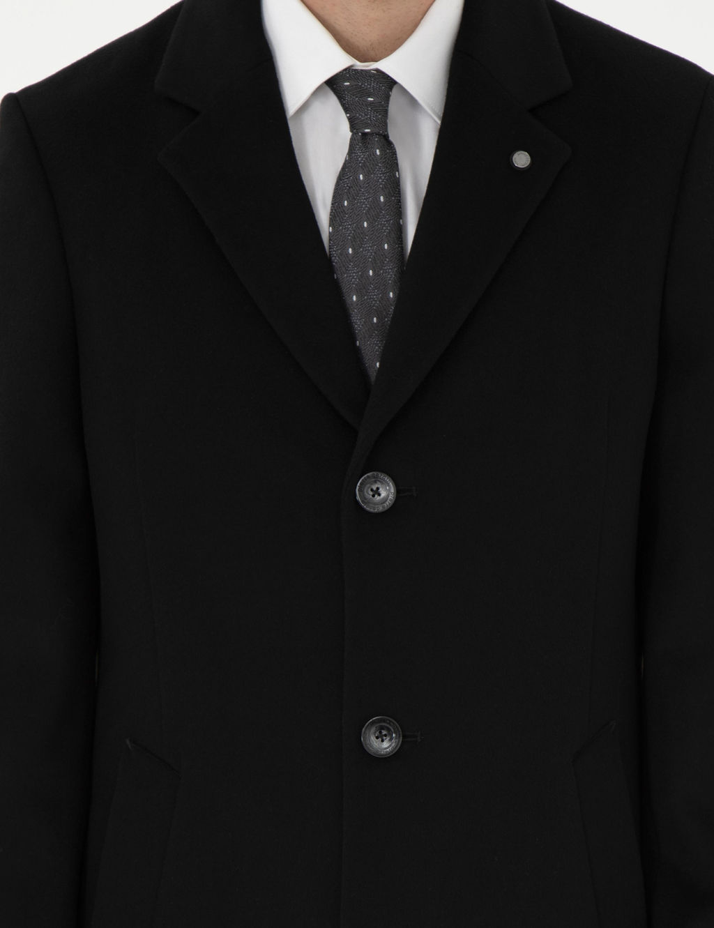 Siyah Slim Fit Palto - Pierre cardin фото 7