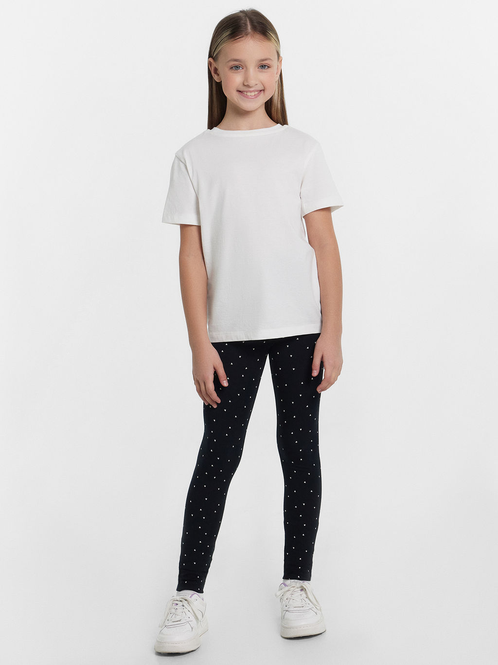 Легинсы для девочек черные с сердечками - Mark formelle фото 3