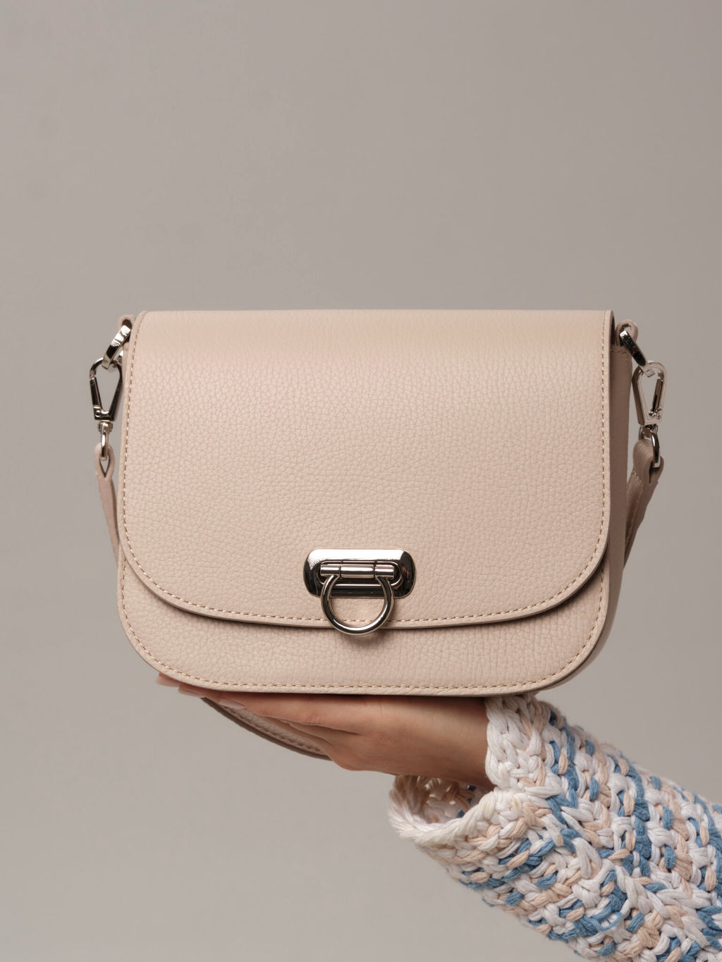 Сумка кожаная Azaro 30741 беж.жемчуг