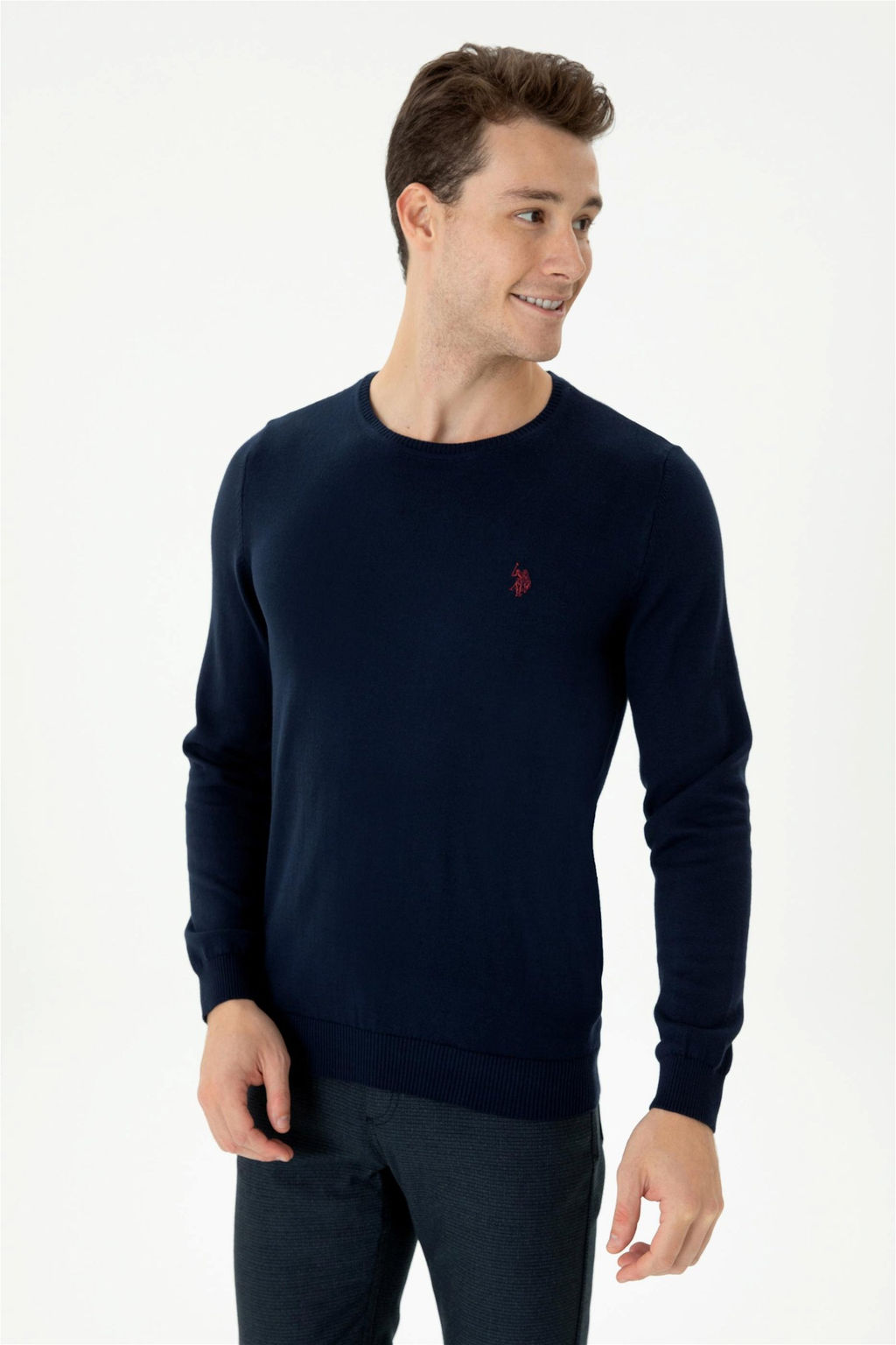 U. S. Polo Assn Мужской темно-синий базовый свитер - U.s. polo assn фото 8