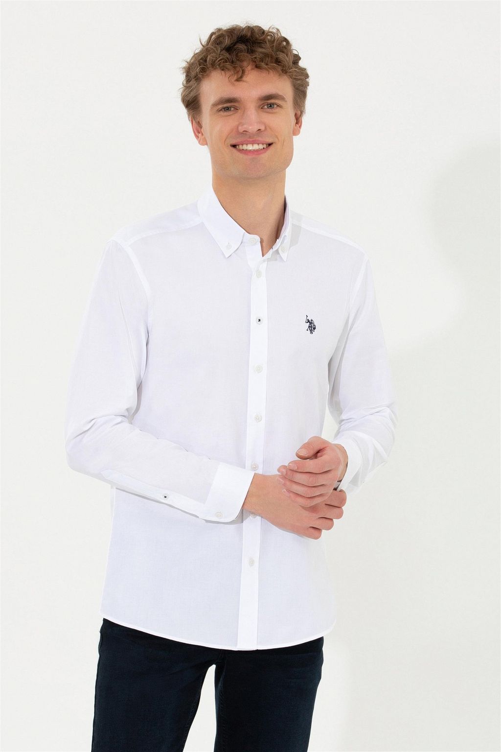 U. S. Polo Assn / Рубашка мужская белая Uzunkol Basic - U.s. polo assn фото 2