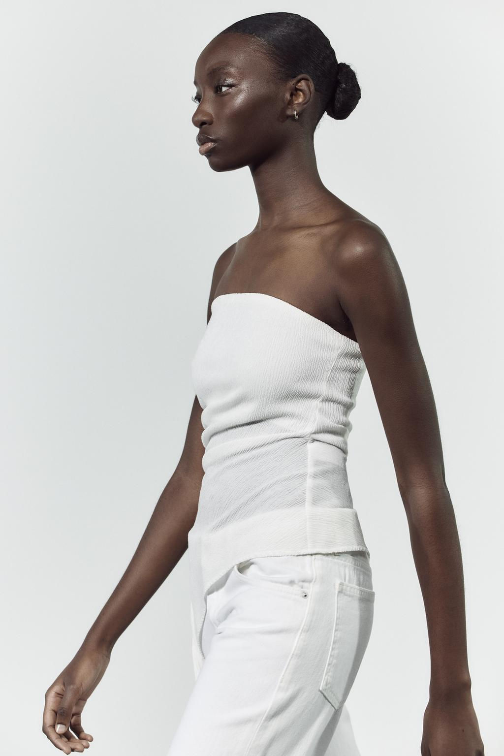 TEXTURED BANDEAU TOP - Zara фото 4