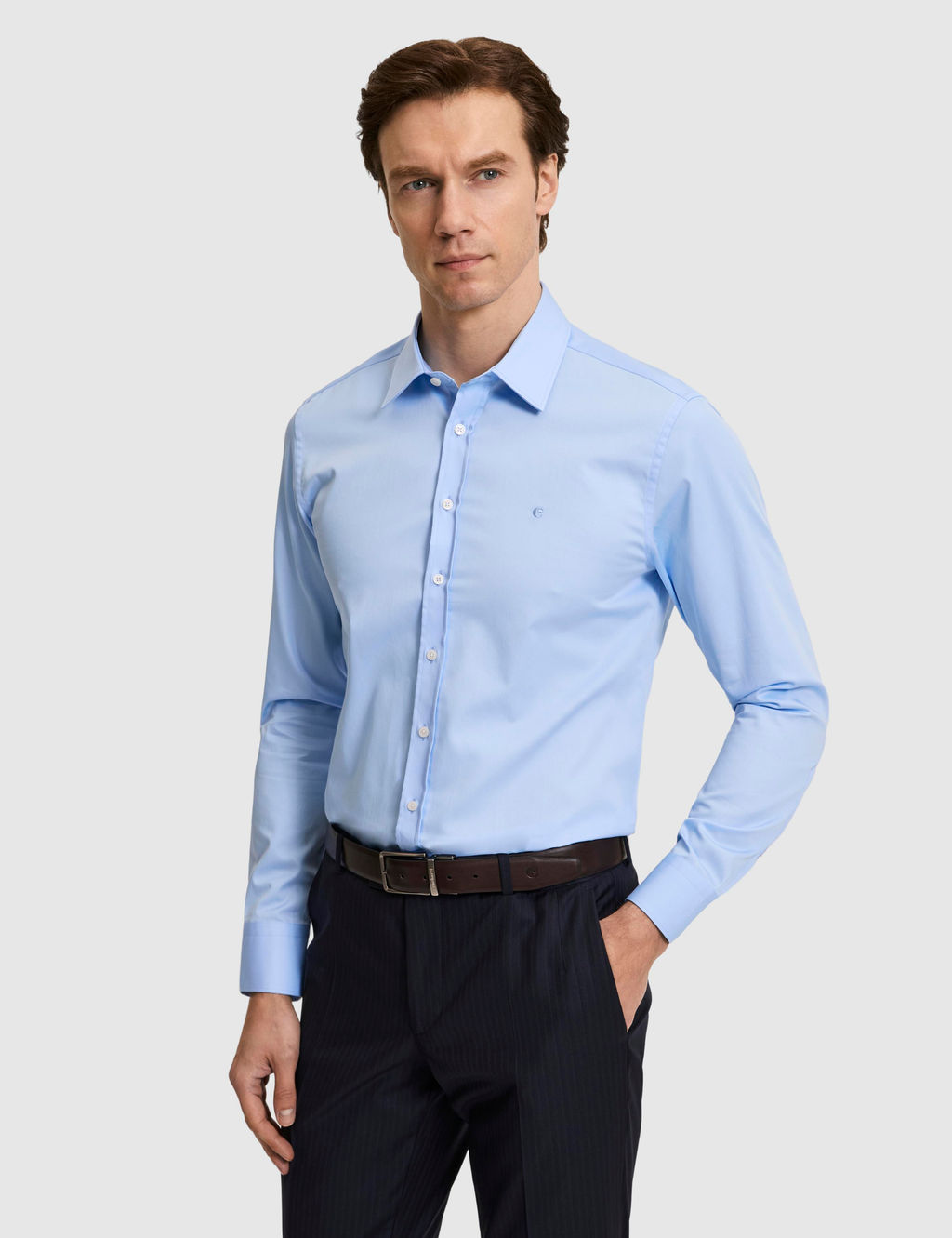 Mavi Slim Fit Klasik Yaka Basic G_mlek