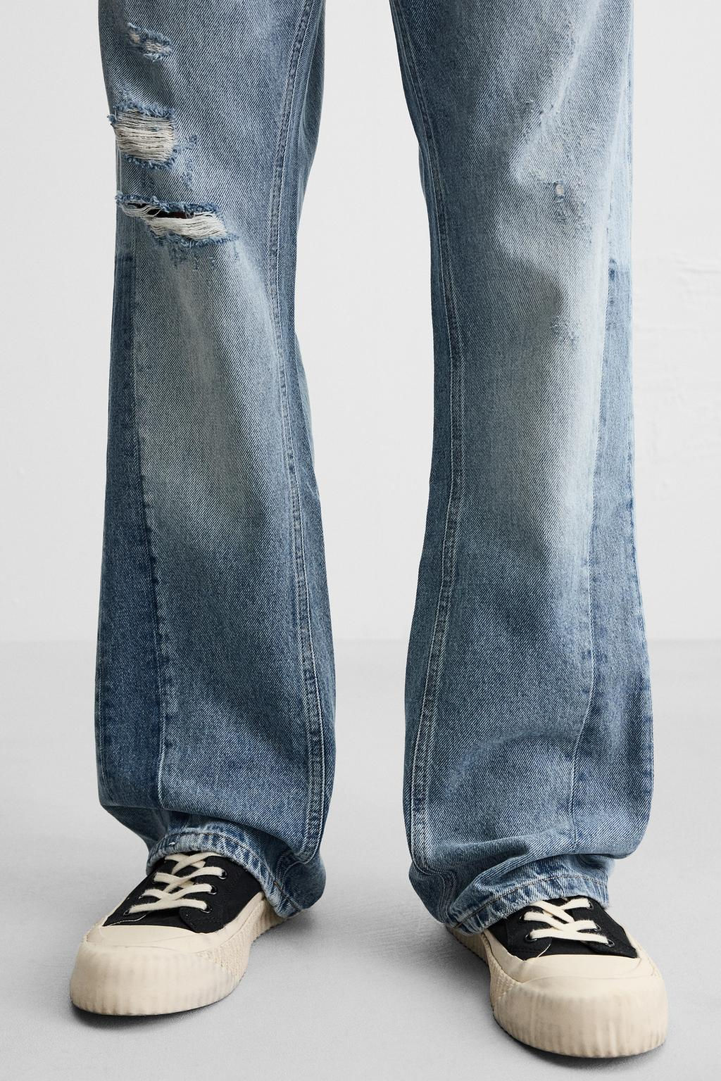 RIPPED FLARE FIT JEANS - Zara фото 5