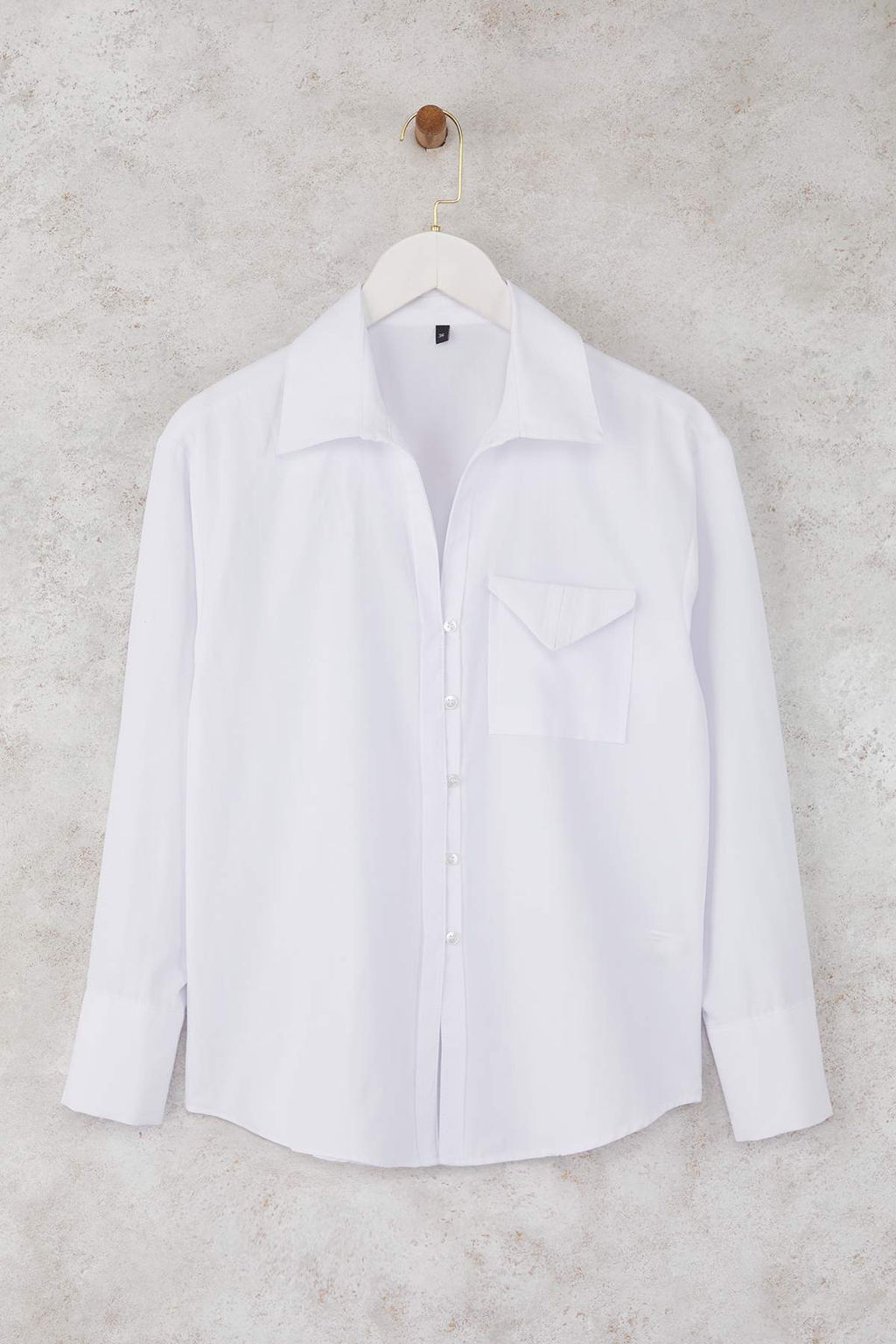 Beyaz Cep Detayl? Onu Dugmeli Gomlek TWOAW26GO00058 - Trendyolmilla фото 5