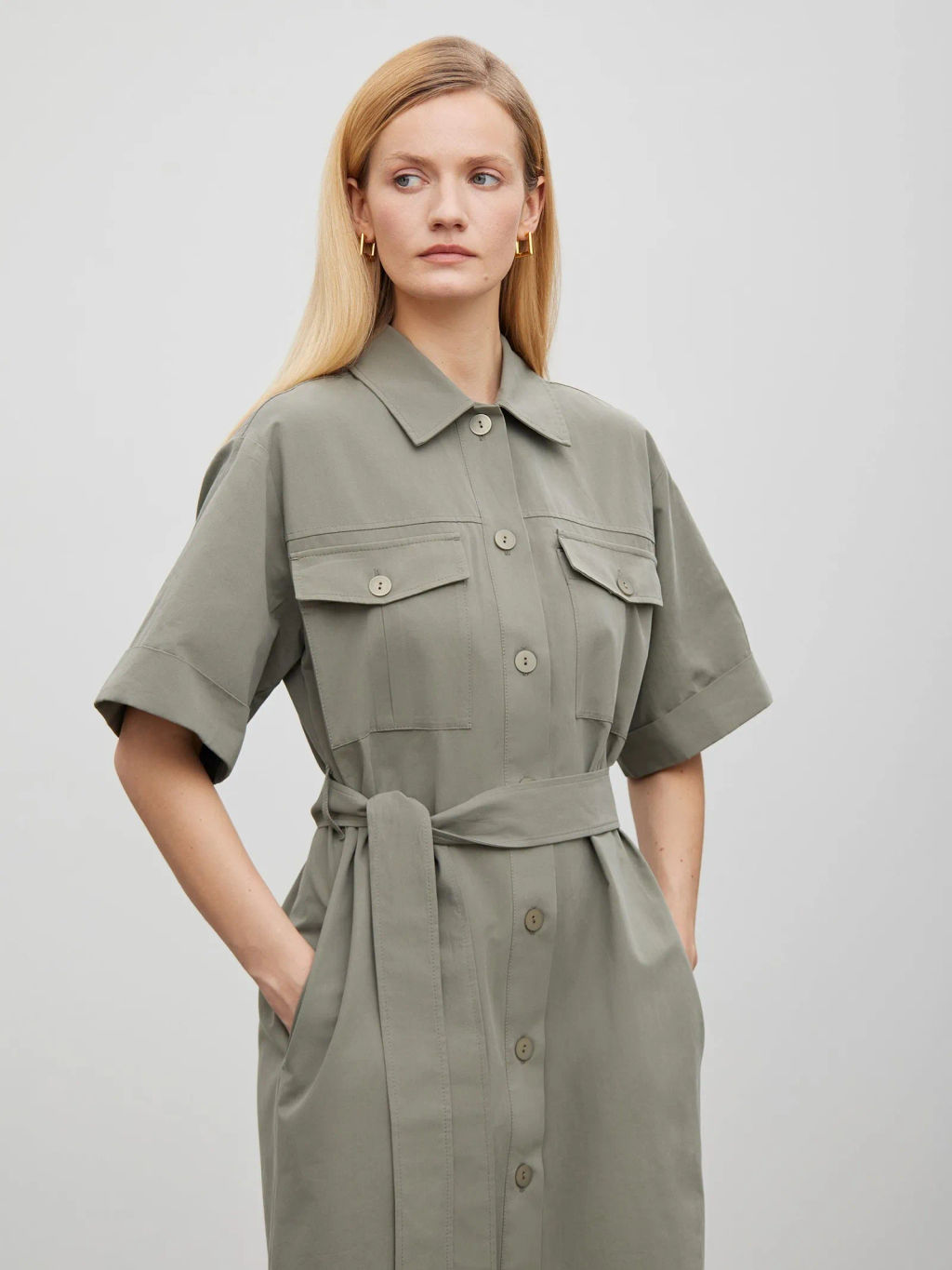 Платье рубашечного кроя, PL1524/swamp - Emka фото 3