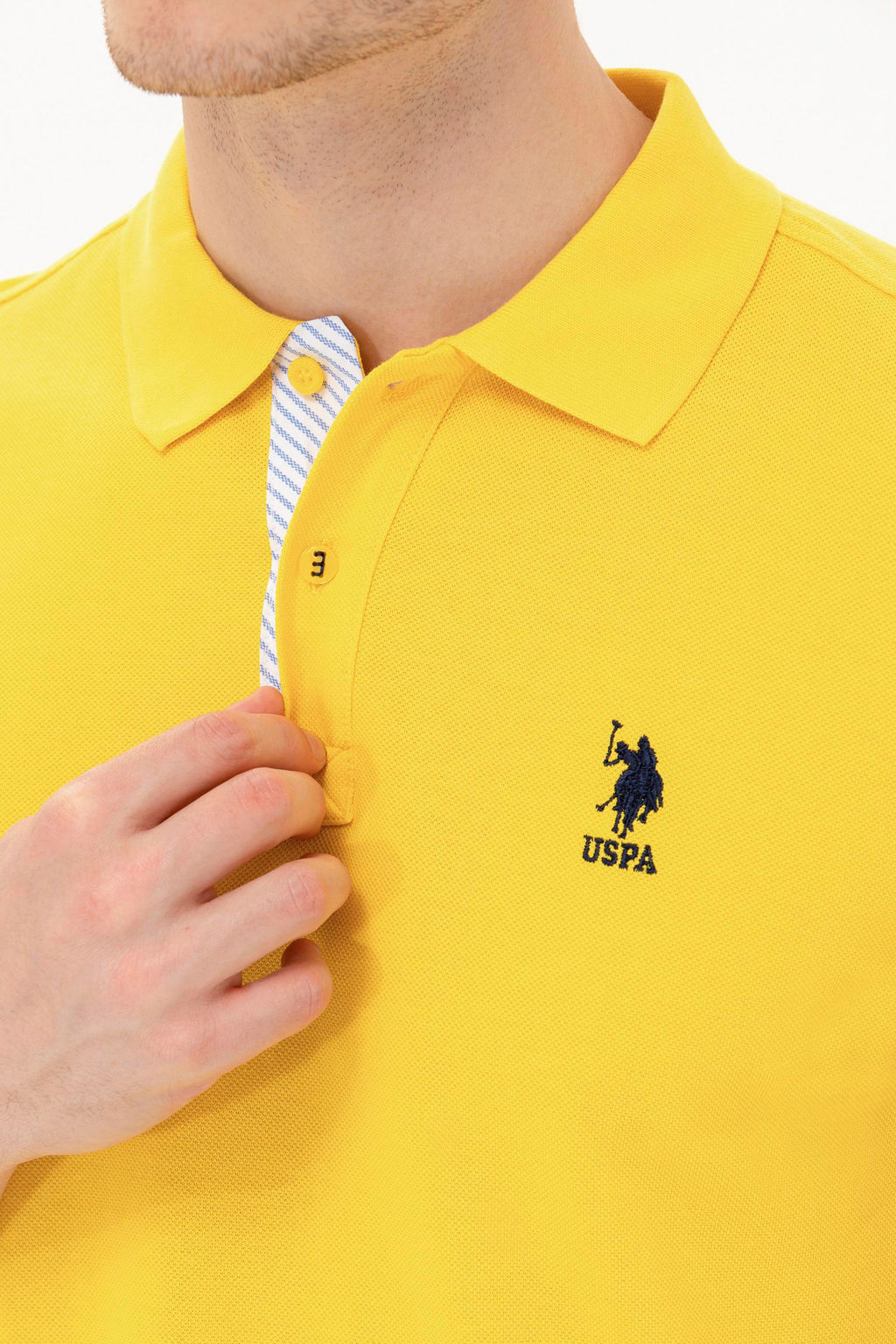 U. S. Polo Assn Мужская темно-желтая базовая футболка с воротником-поло - U.s. polo assn фото 21