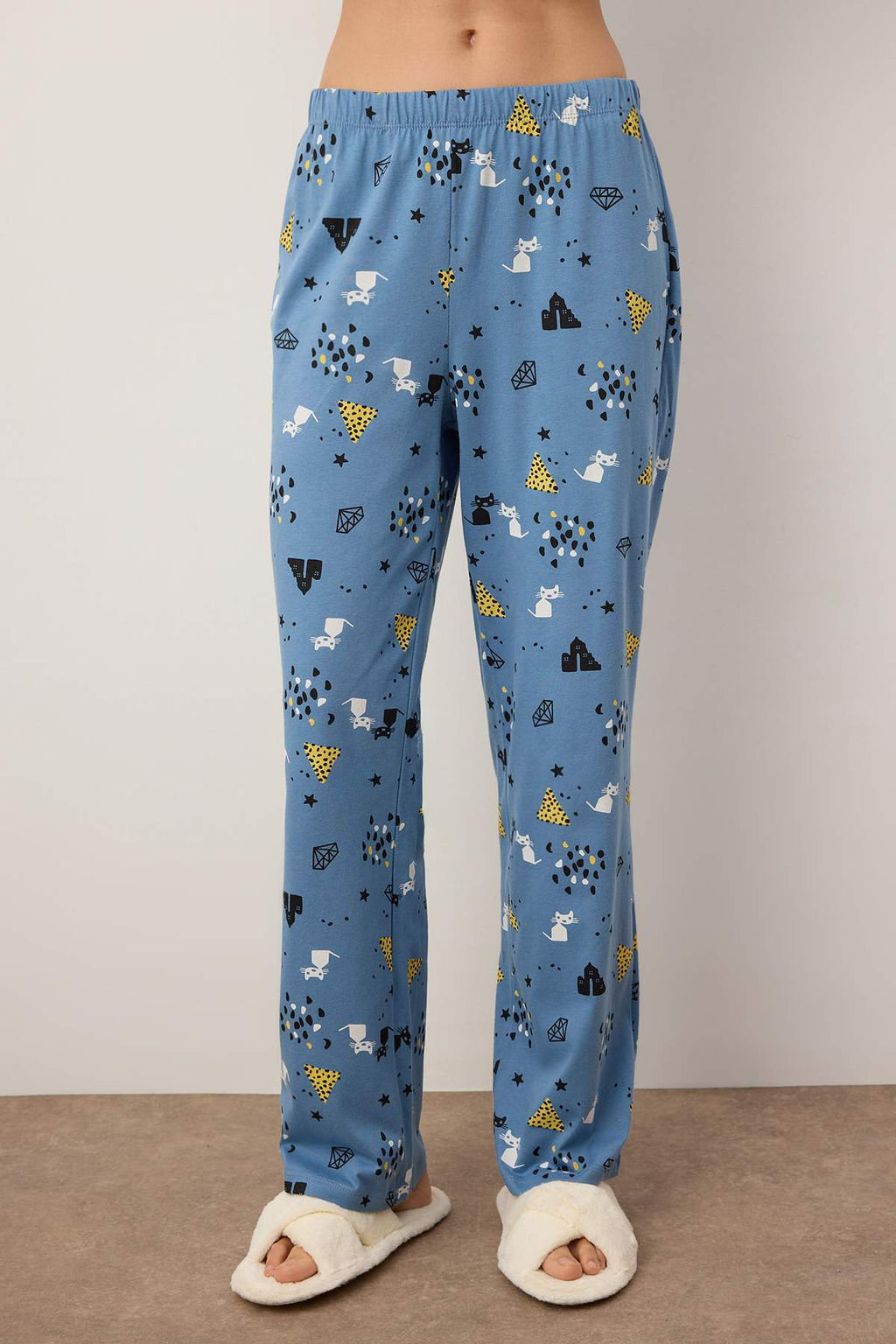 Trendyolmilla Cok Renkli %100 Pamuklu Desenli Orme Pijama Tak?m? THMAW21PT0084  фото 14