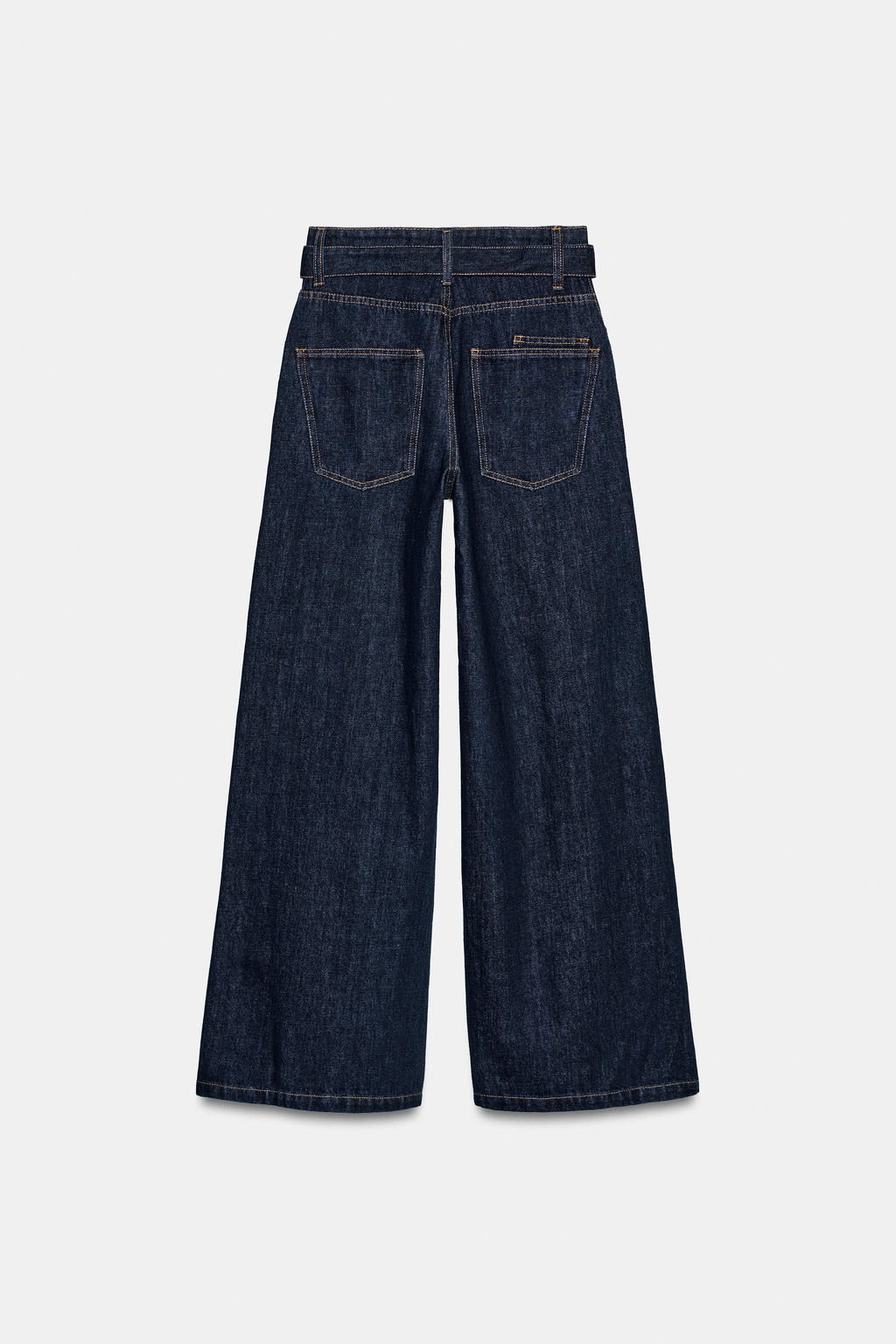 ZW COLLECTION WIDE-LEG HIGH-WAIST BELTED JEANS