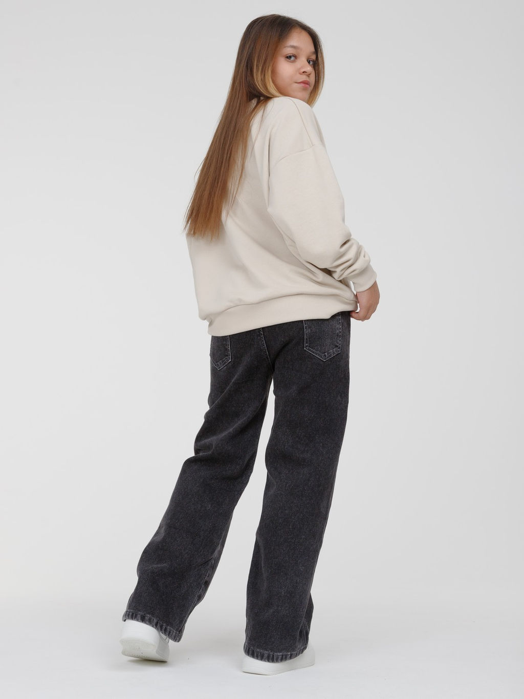 Джинсы-трубы утеплённые для девочек - Синий мир фото 8