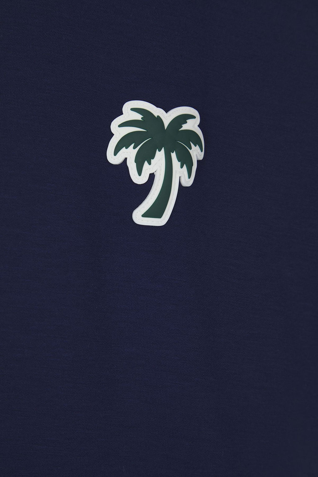 Lacivert Oversize/Genis Kesim Palmiye Patchli Interlok T-Shirt TMNSS25TS00024