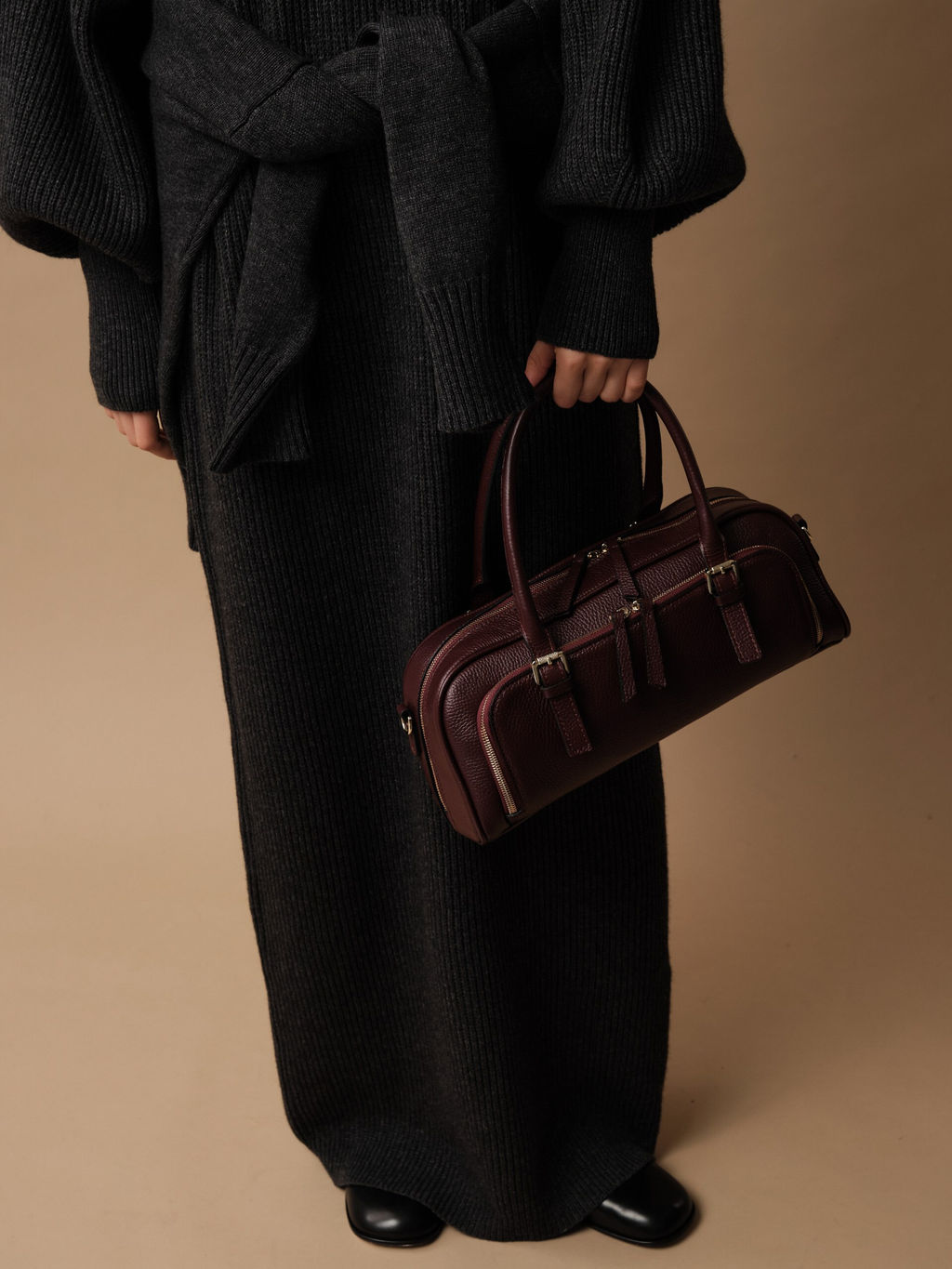 Кожаная сумка Nora DBR 31148 зимняя вишня фото 9