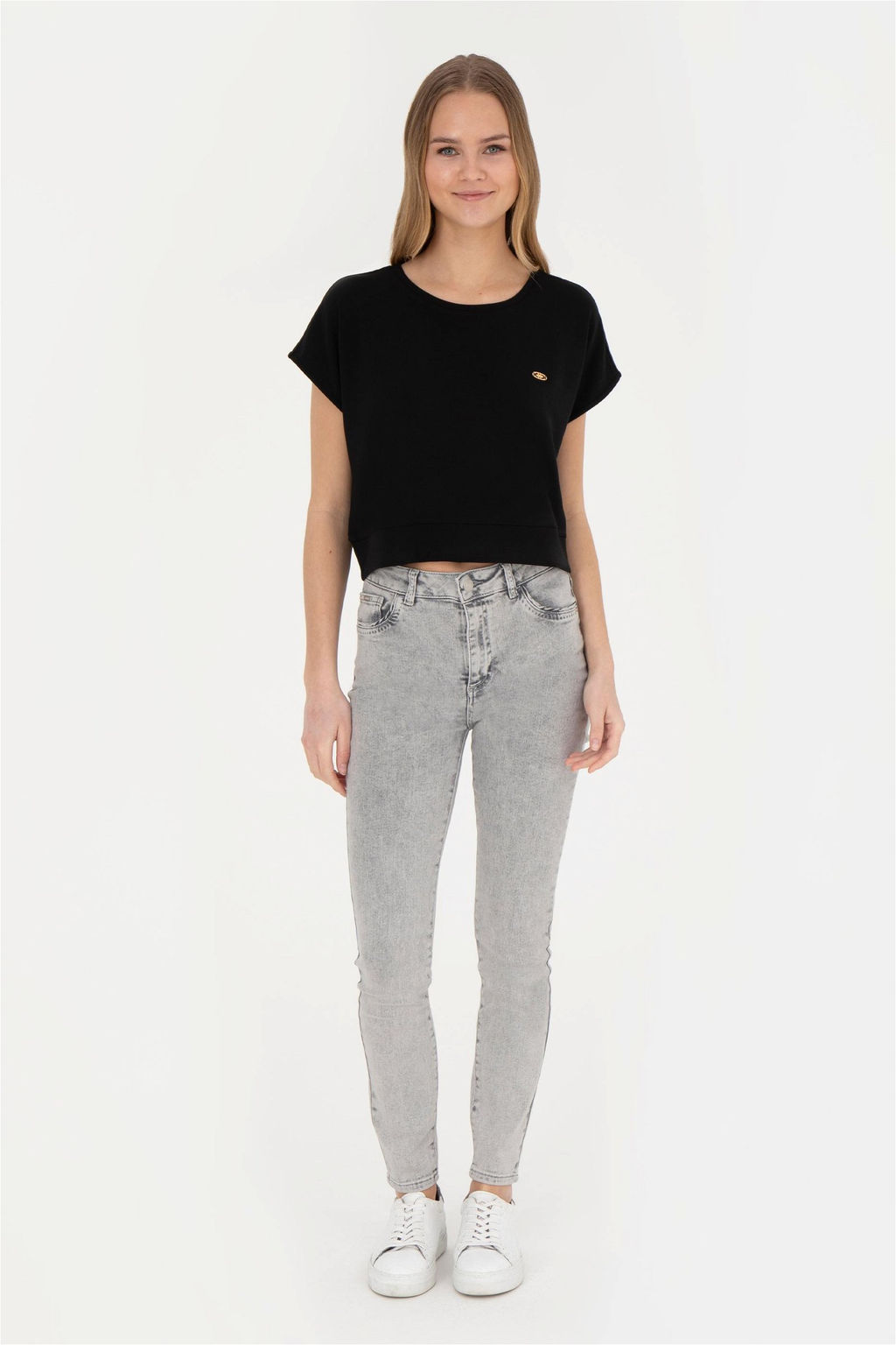 Женская черная футболка с круглым вырезом - U.s. polo assn фото 4