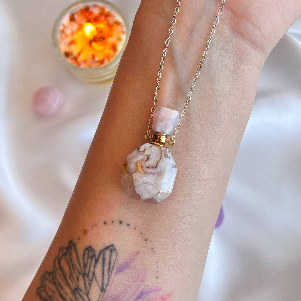 Кулон "Флакон" из цветочного Агата