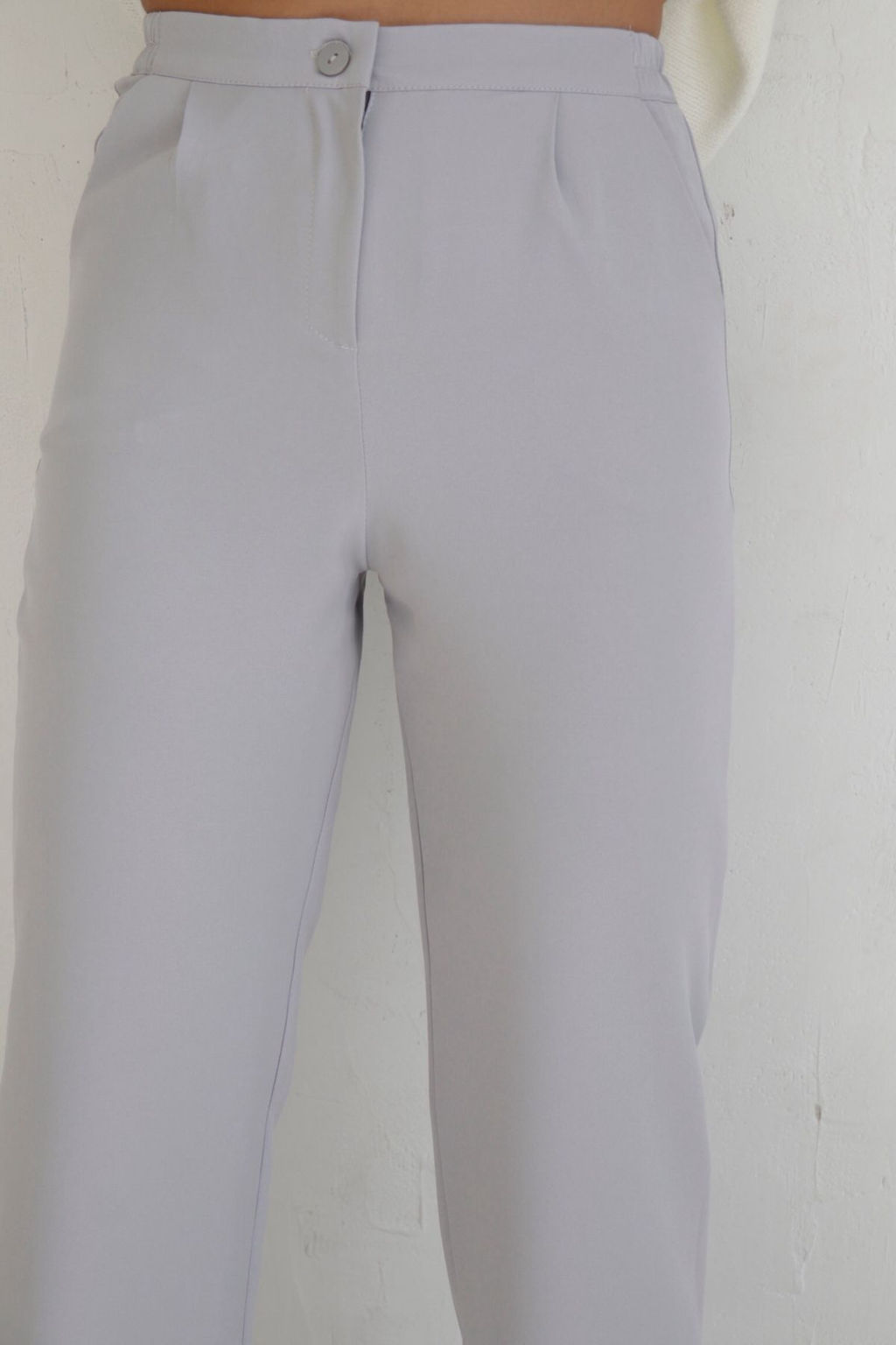 10165 Брюки прямого покроя светло-серые - Martichelli фото 3