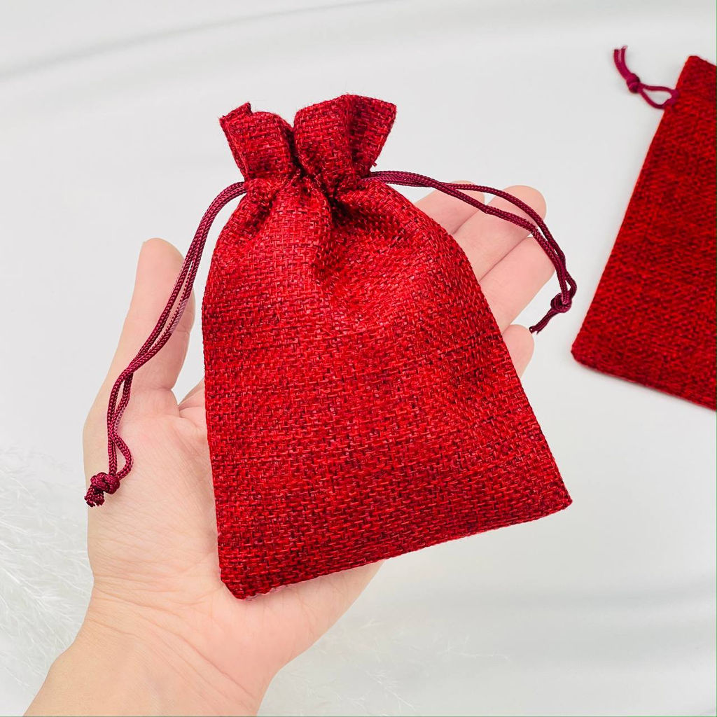 Мешочек: Холщовый красный (5 шт)