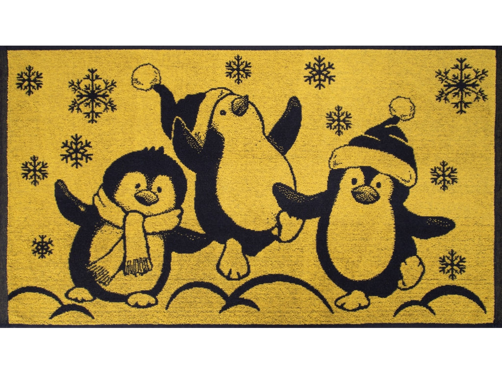 Полотенце махровое 6с103.412ж1 Пингвины(т.желтый) 50х90см