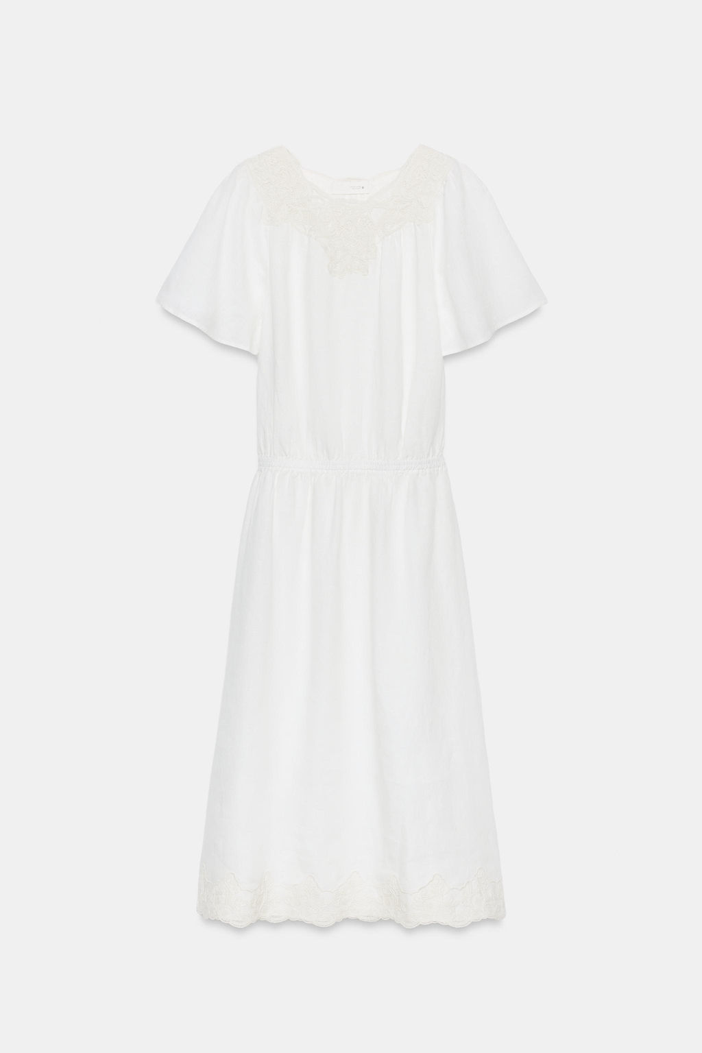 VESTIDO LINO CROCHET ZW COLLECTION / Beige claro - Zara фото 5